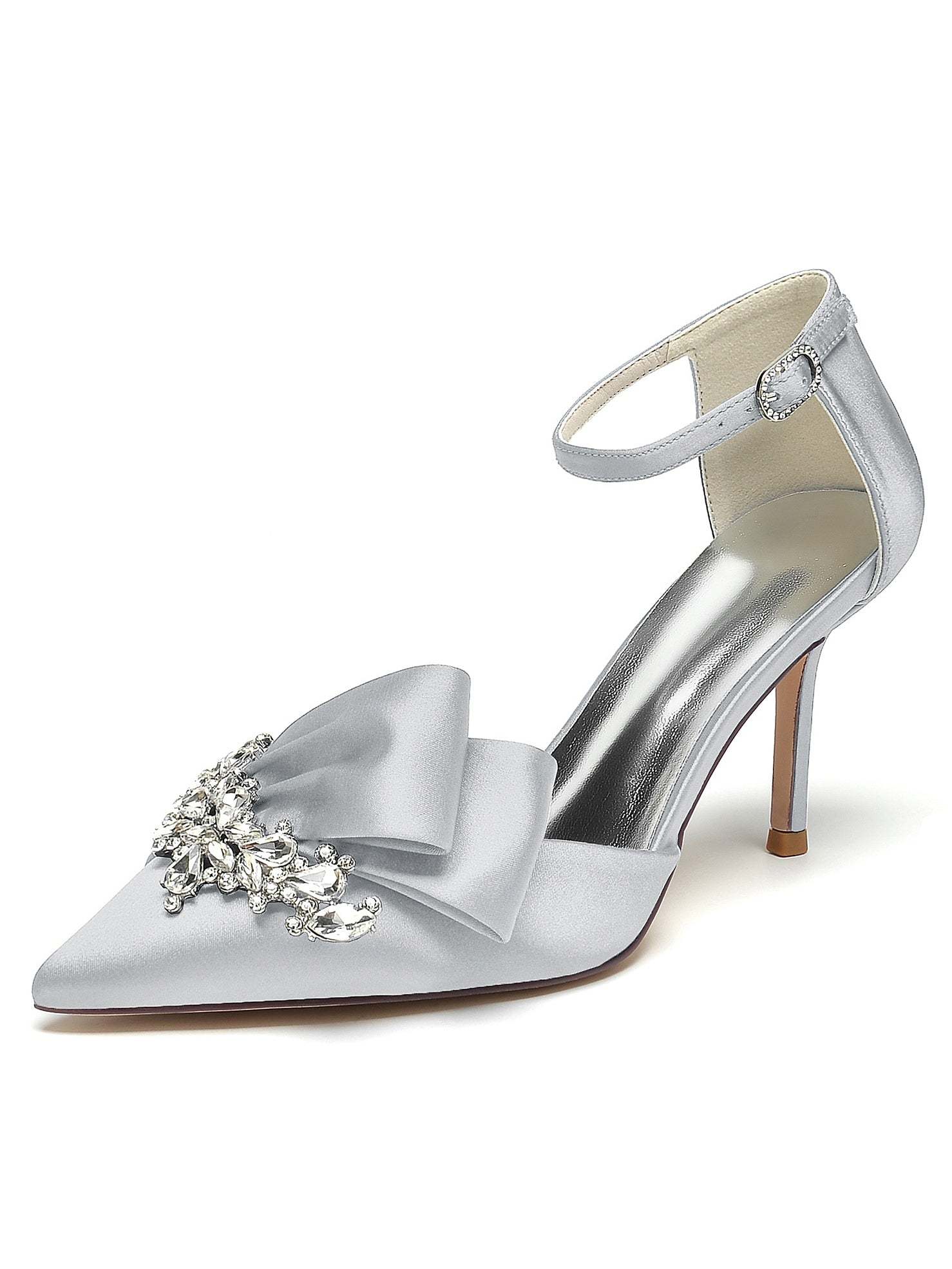 Bridesmaid's Rhinestone High Heel Pointed Toe Wedding Shoes for Women