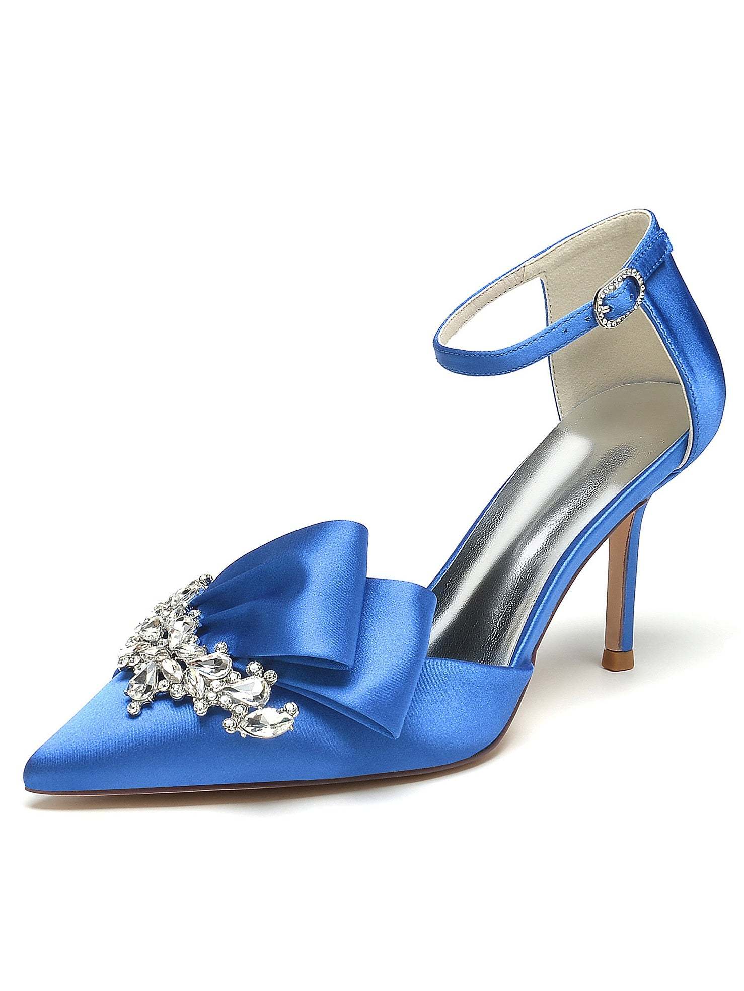 Bridesmaid's Rhinestone High Heel Pointed Toe Wedding Shoes for Women