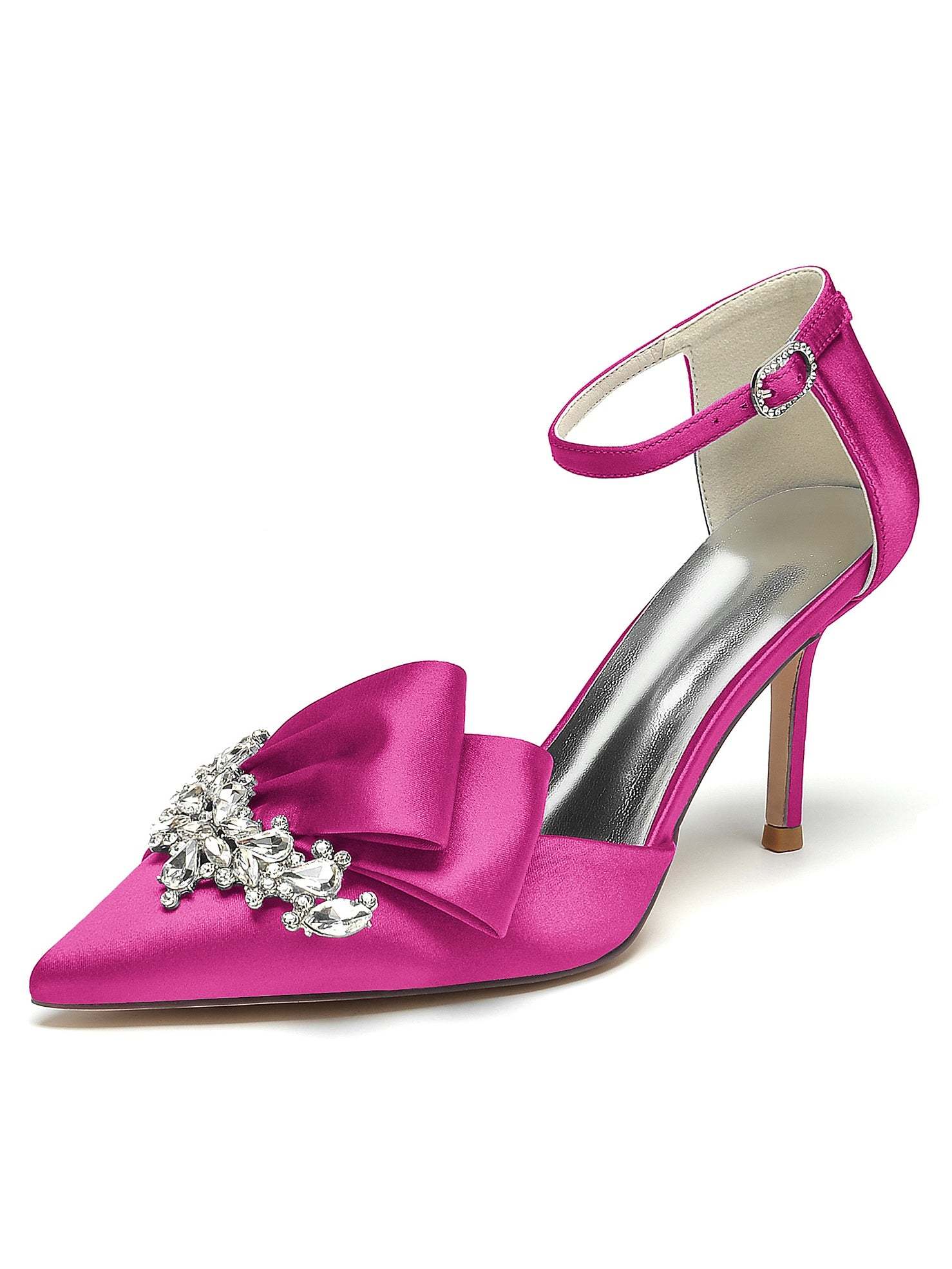 Bridesmaid's Rhinestone High Heel Pointed Toe Wedding Shoes for Women