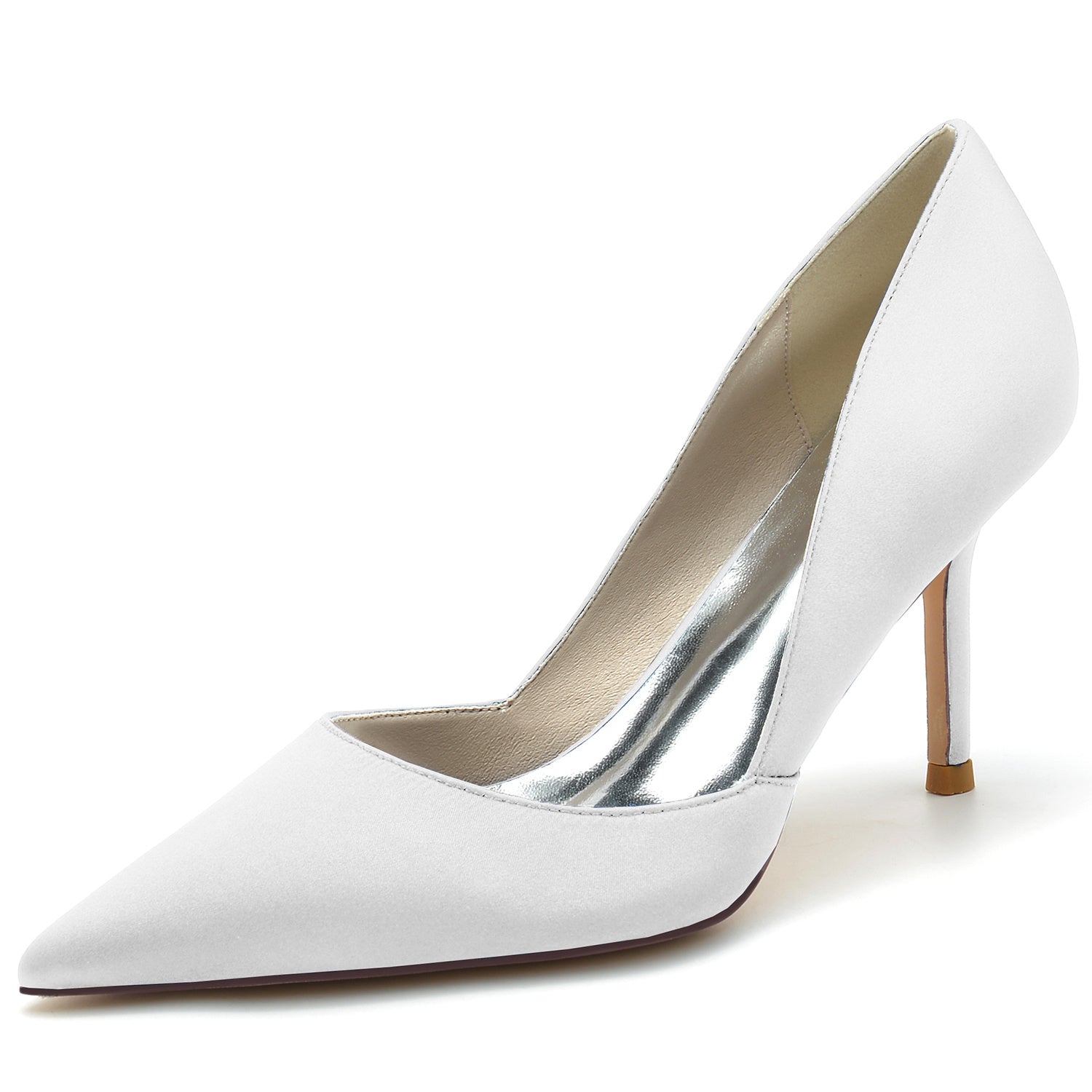 Bridal Stiletto Shoes for Women - Pointed Toe Silk Satin Minimalist Wedding Footwear
