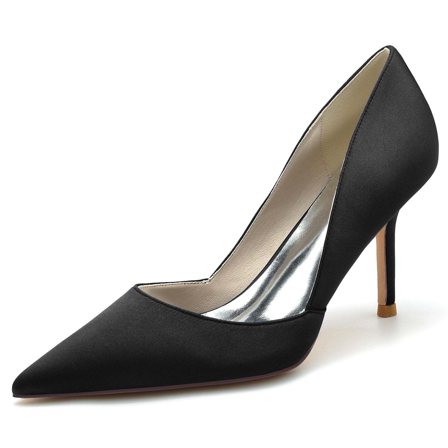Bridal Stiletto Shoes for Women - Pointed Toe Silk Satin Minimalist Wedding Footwear