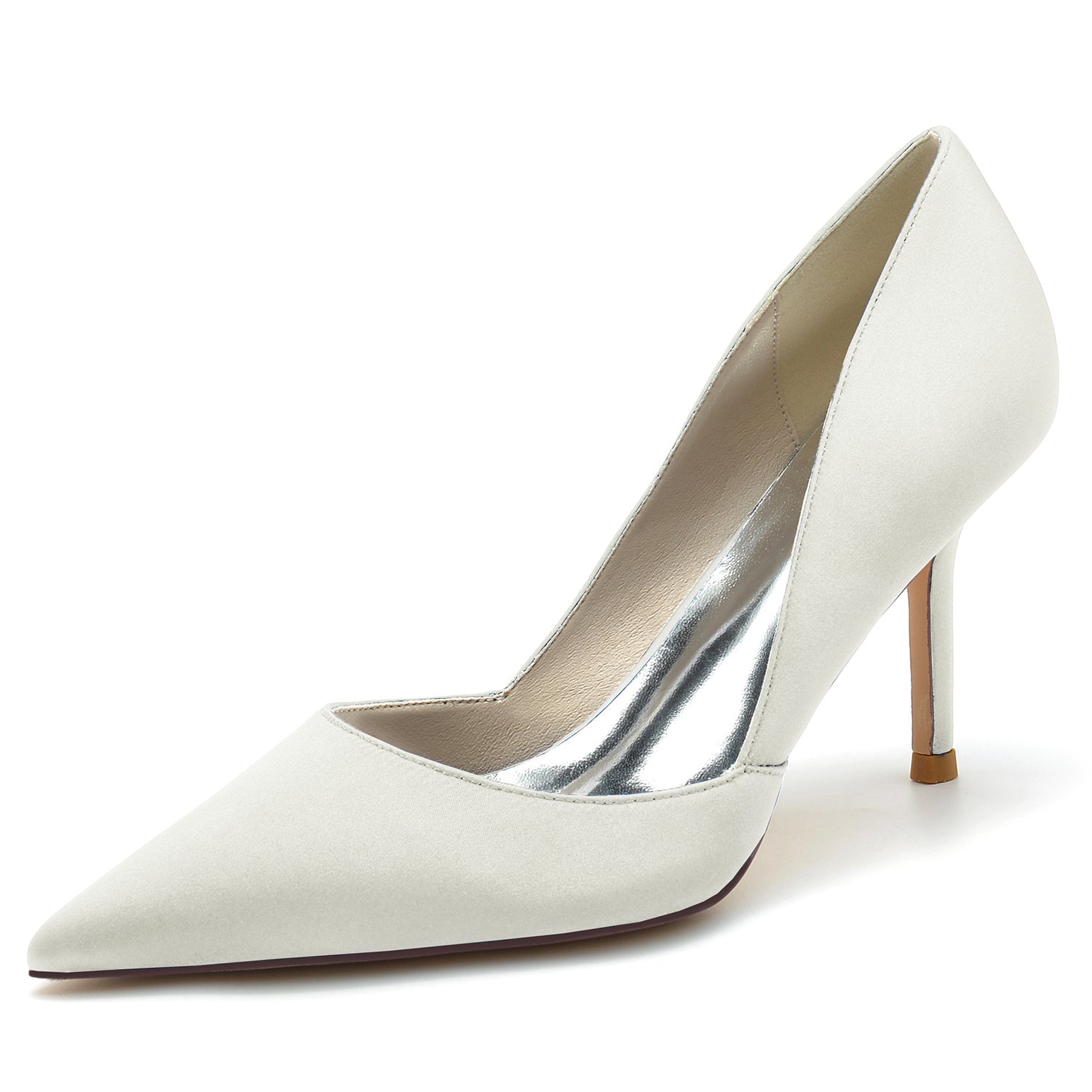 Bridal Stiletto Shoes for Women - Pointed Toe Silk Satin Minimalist Wedding Footwear