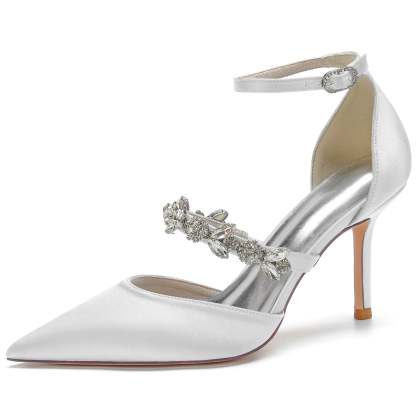 Bridal Stiletto Heels with Rhinestones for Women