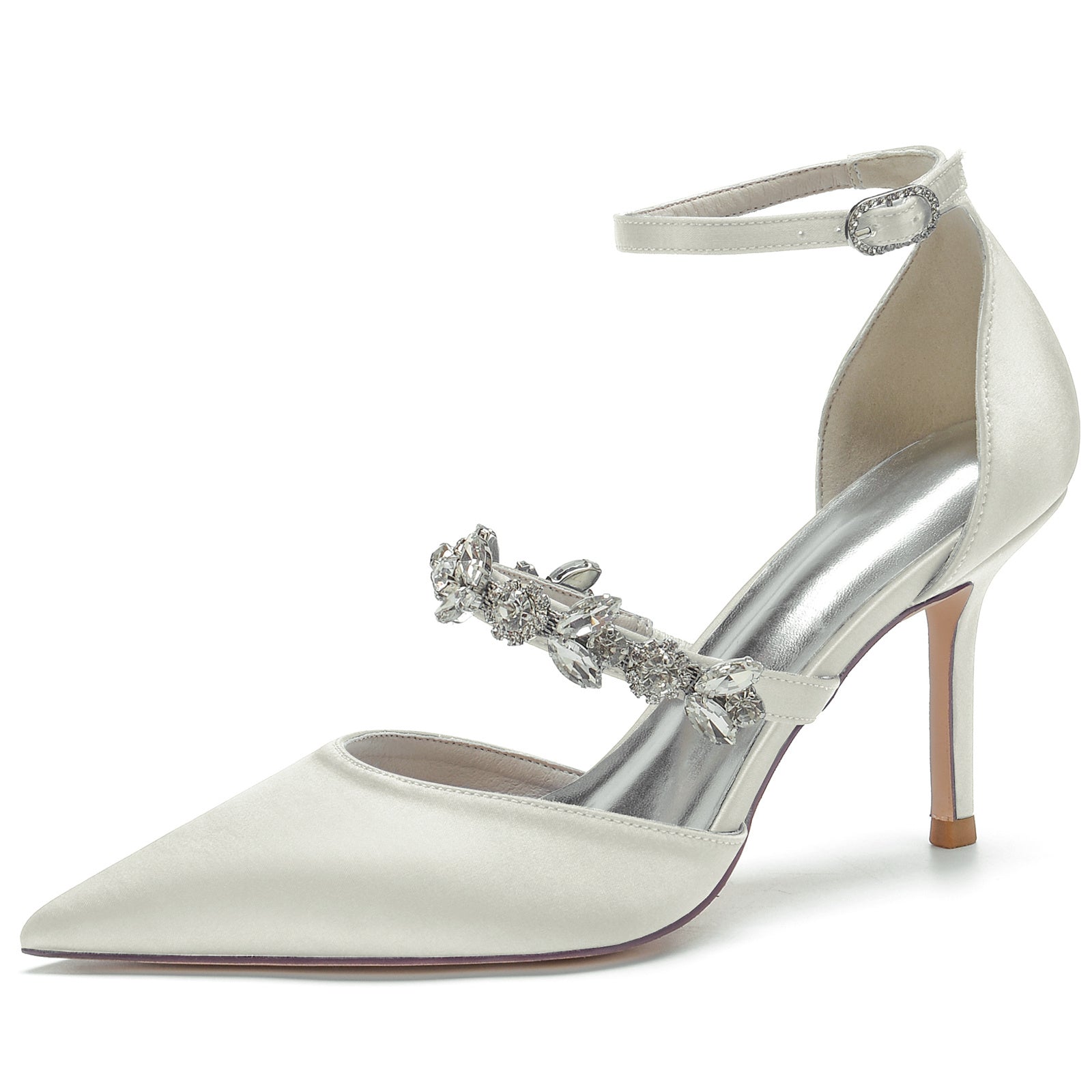 Bridal Stiletto Heels with Rhinestones for Women