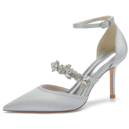 Bridal Stiletto Heels with Rhinestones for Women