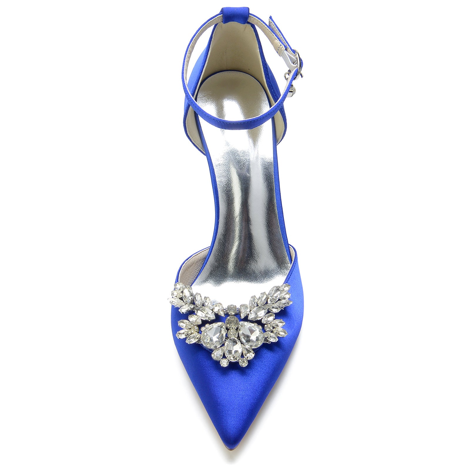 Bridal Stiletto Shoes for Women with Crystal Buckles and Pointed Toe