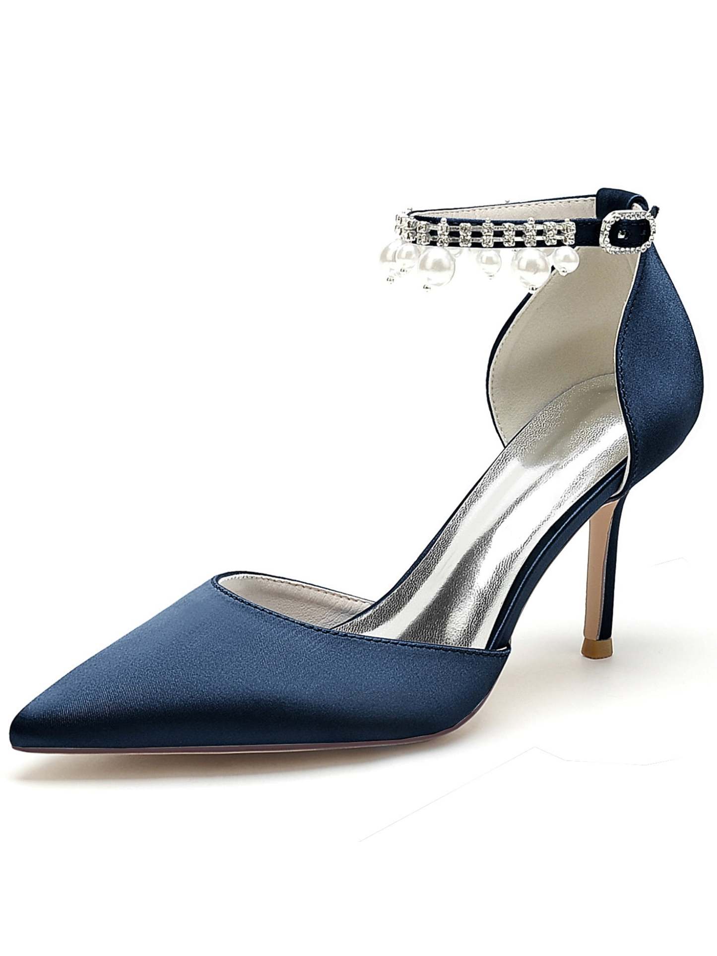 Beaded High Heel Bridesmaid Shoes with Pointed Toe for Women