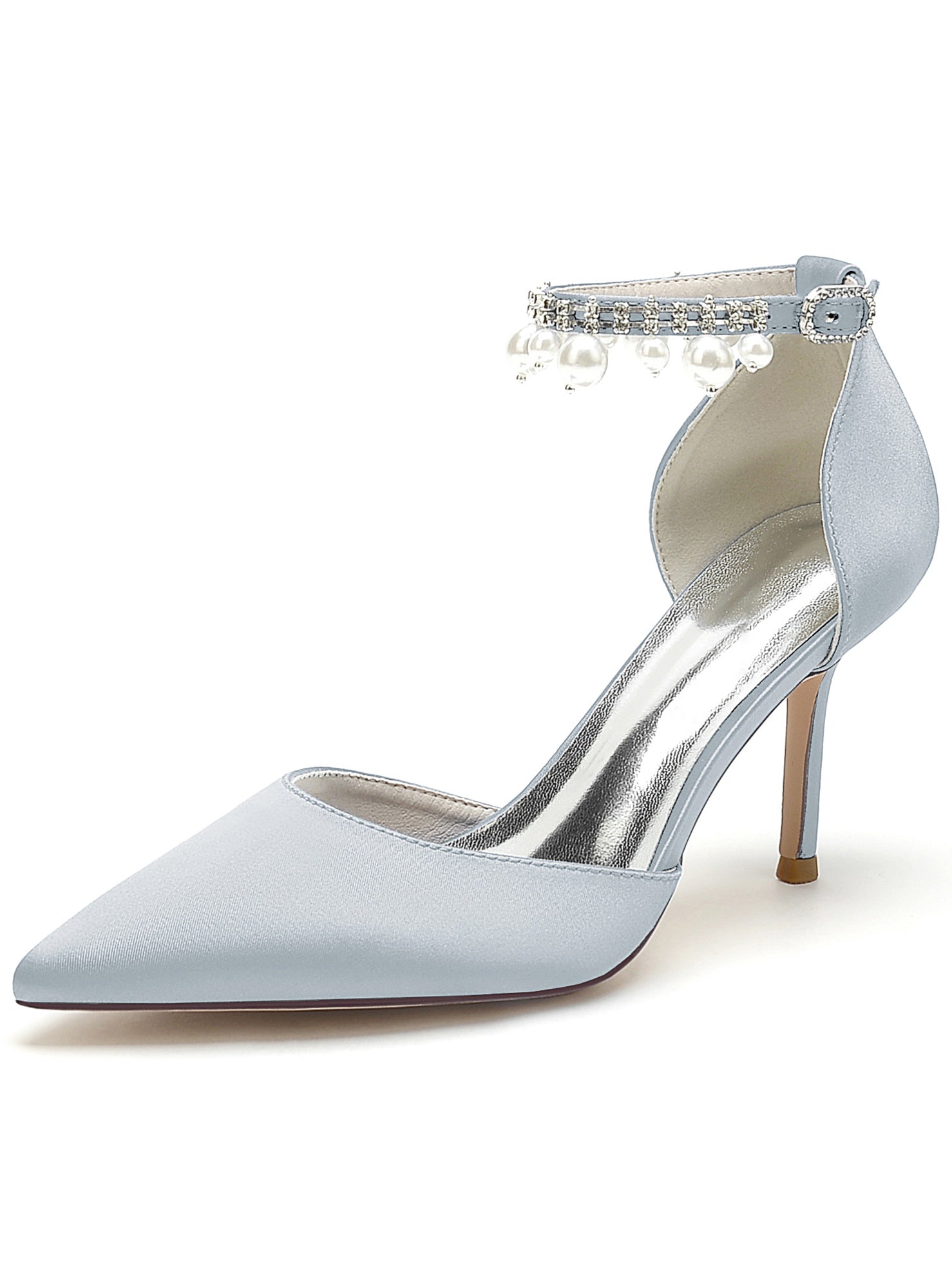Beaded High Heel Bridesmaid Shoes with Pointed Toe for Women