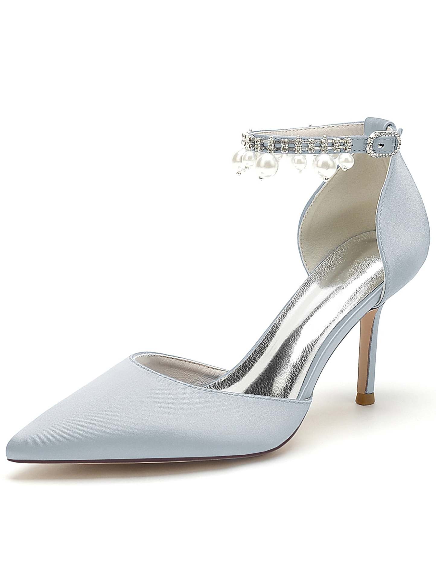 Beaded High Heel Bridesmaid Shoes with Pointed Toe for Women