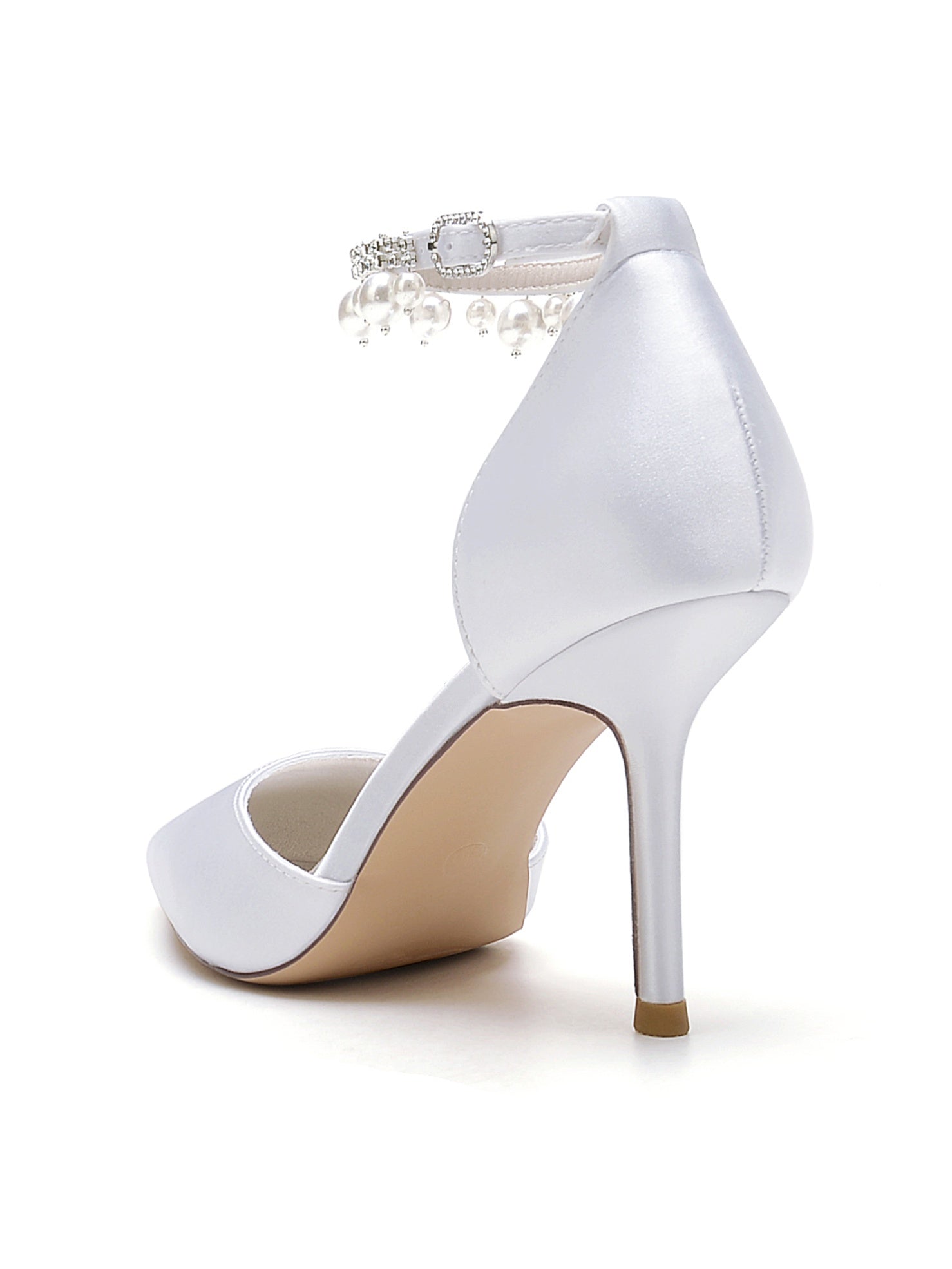 Beaded High Heel Bridesmaid Shoes with Pointed Toe for Women