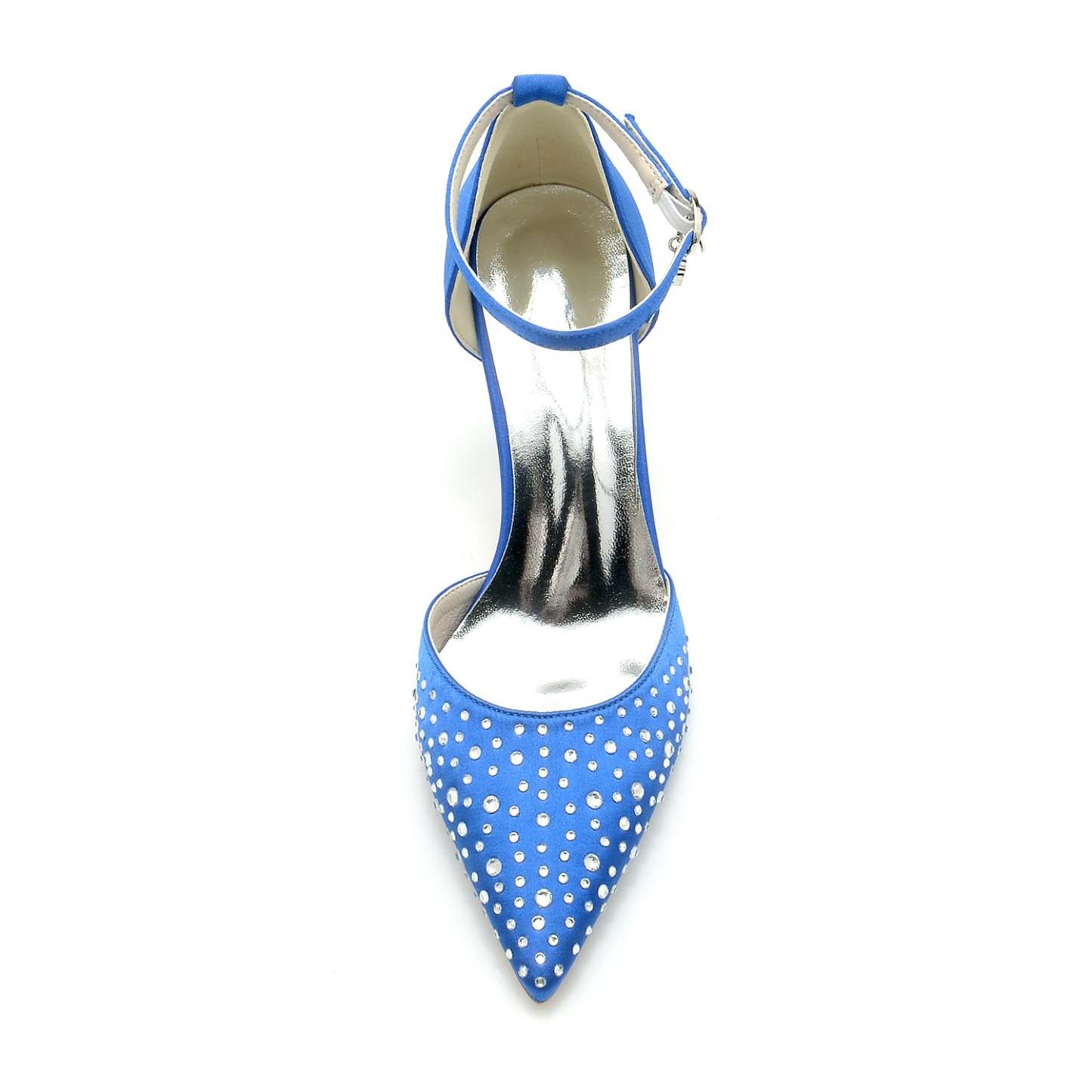 Bridal Stiletto Shoes for Women with Crystal Buckles and Pointed Toe