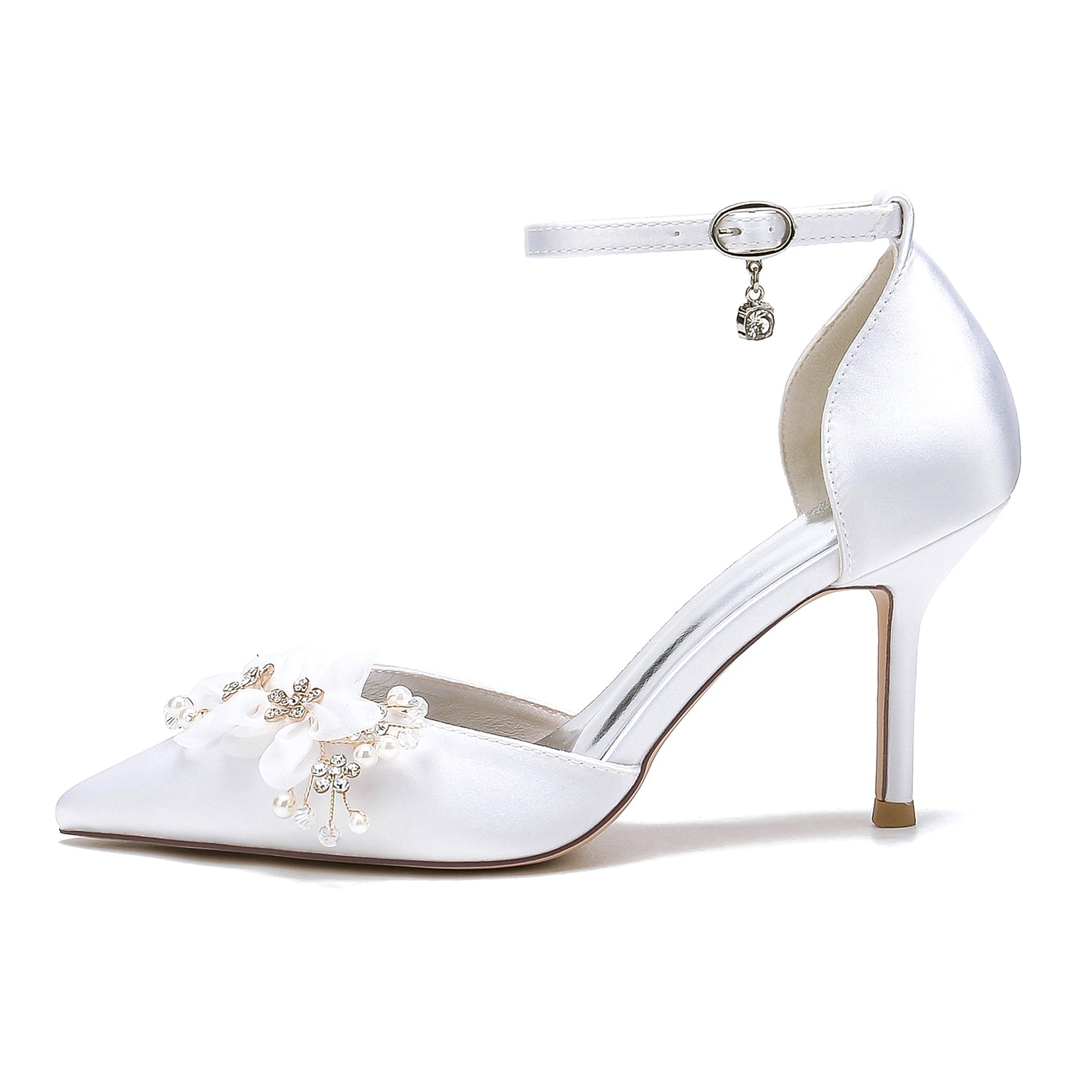 Bridal High Heel Shoes with Floral Detail for Women