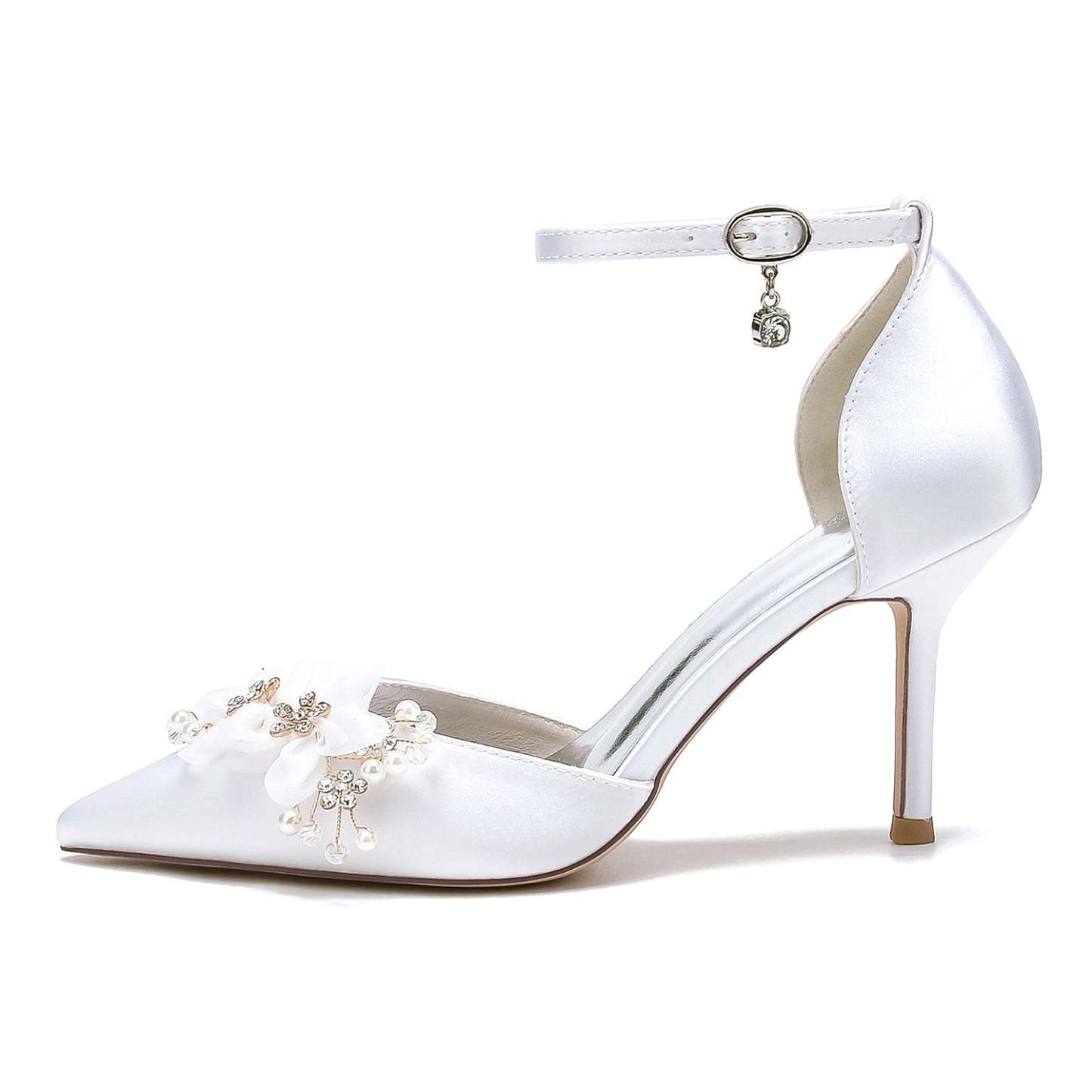 Bridal High Heel Shoes with Floral Detail for Women