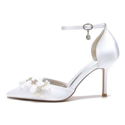 Bridal High Heel Shoes with Floral Detail for Women