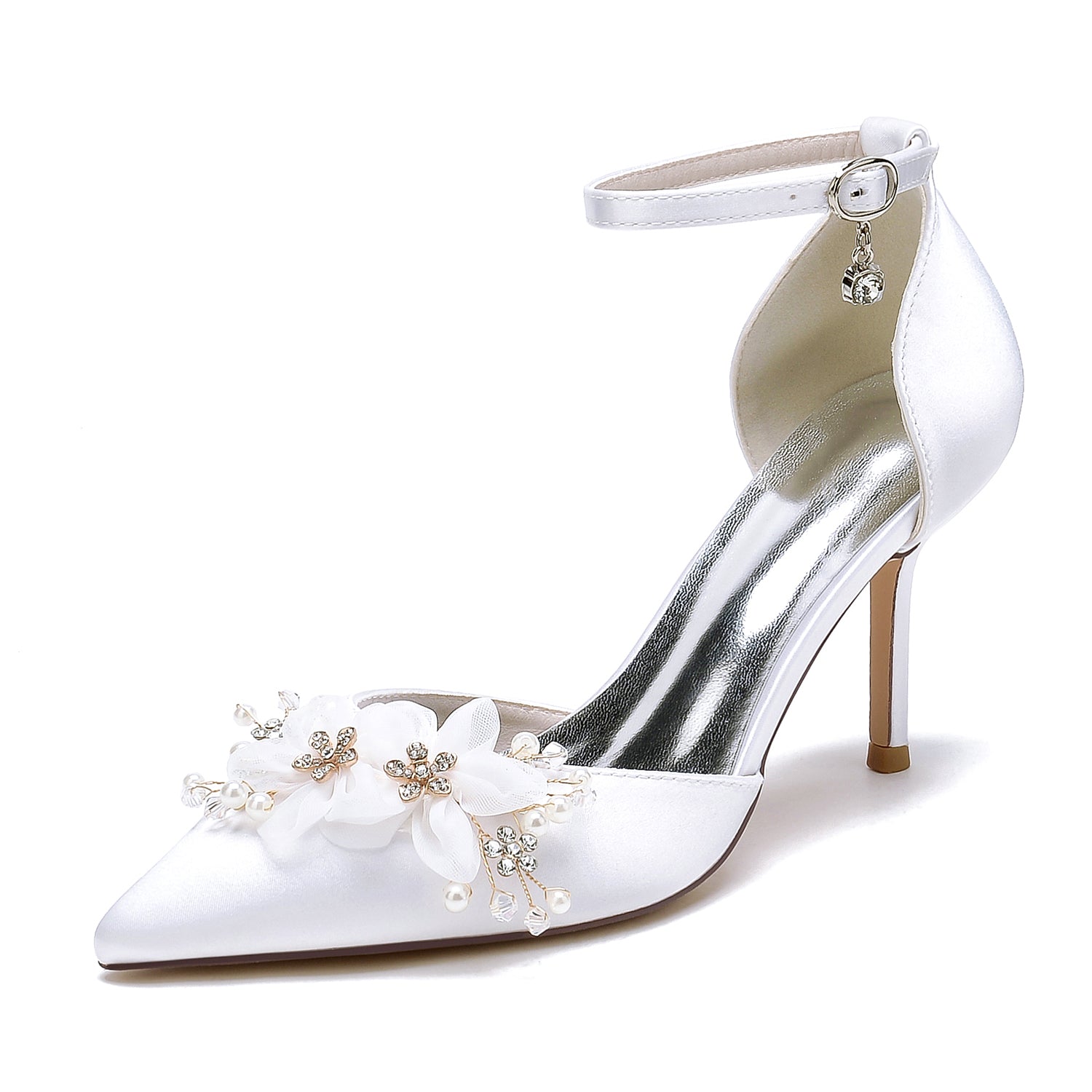 Bridal High Heel Shoes with Floral Detail for Women