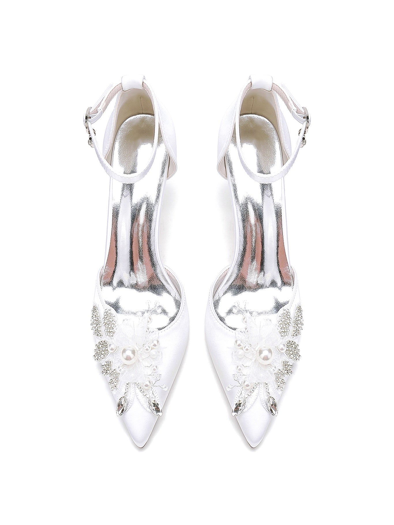 Bridesmaid Shoes for Women with Lace Stiletto Heel and Pointed Toe