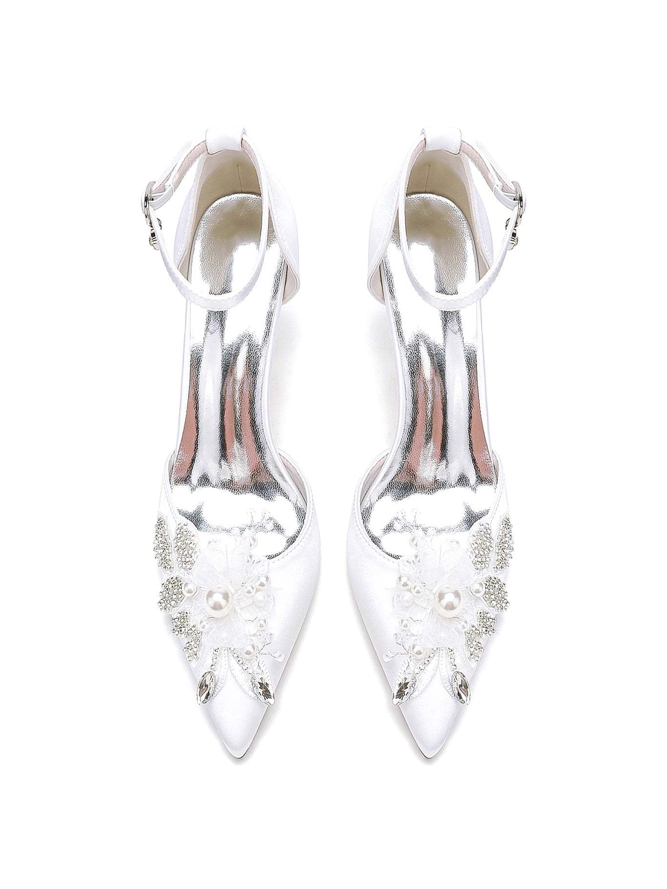 Bridesmaid Shoes for Women with Lace Stiletto Heel and Pointed Toe