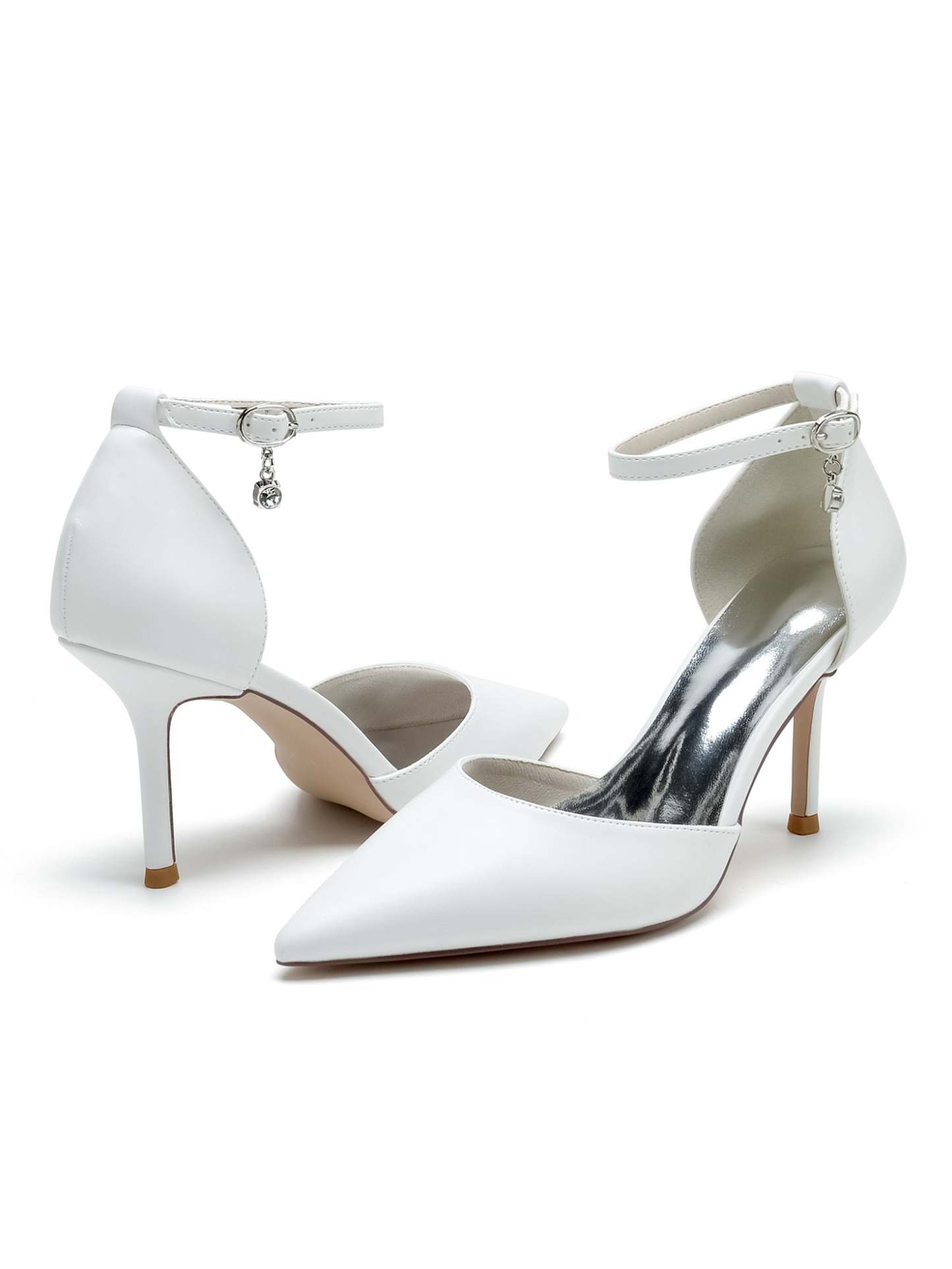 Bridesmaid Wedding Shoes for Women with Rhinestones and Pointed Toe High Heels