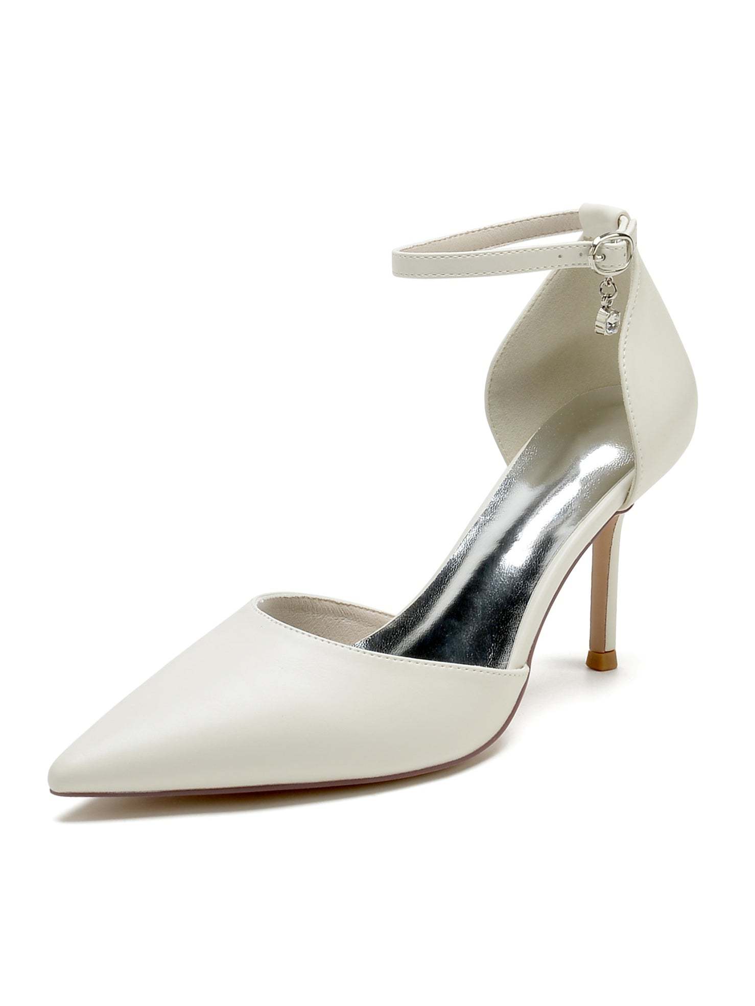 Bridesmaid Wedding Shoes for Women with Rhinestones and Pointed Toe High Heels