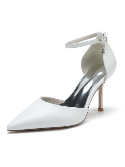 Bridesmaid Wedding Shoes for Women with Rhinestones and Pointed Toe High Heels