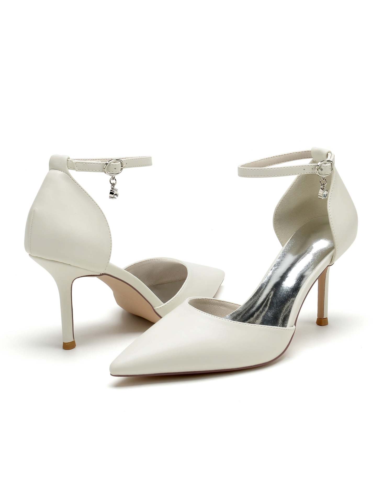 Bridesmaid Wedding Shoes for Women with Rhinestones and Pointed Toe High Heels