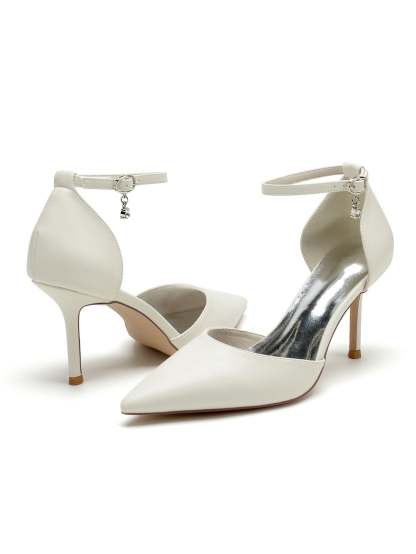 Bridesmaid Wedding Shoes for Women with Rhinestones and Pointed Toe High Heels