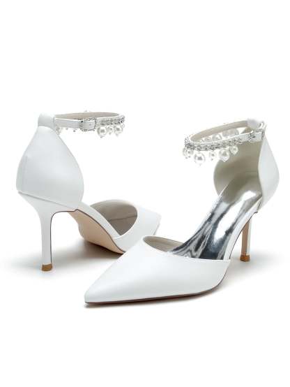 Bridesmaid's Rhinestone High Heel Pointed Toe Wedding Shoes for Women