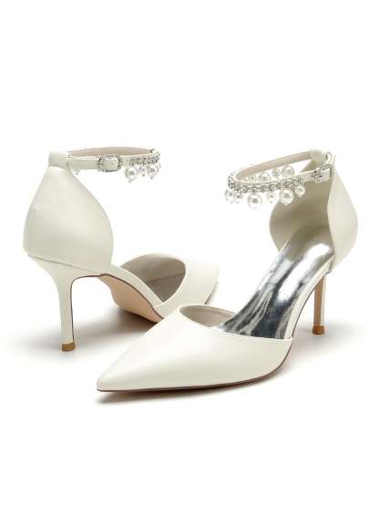 Bridesmaid's Rhinestone High Heel Pointed Toe Wedding Shoes for Women