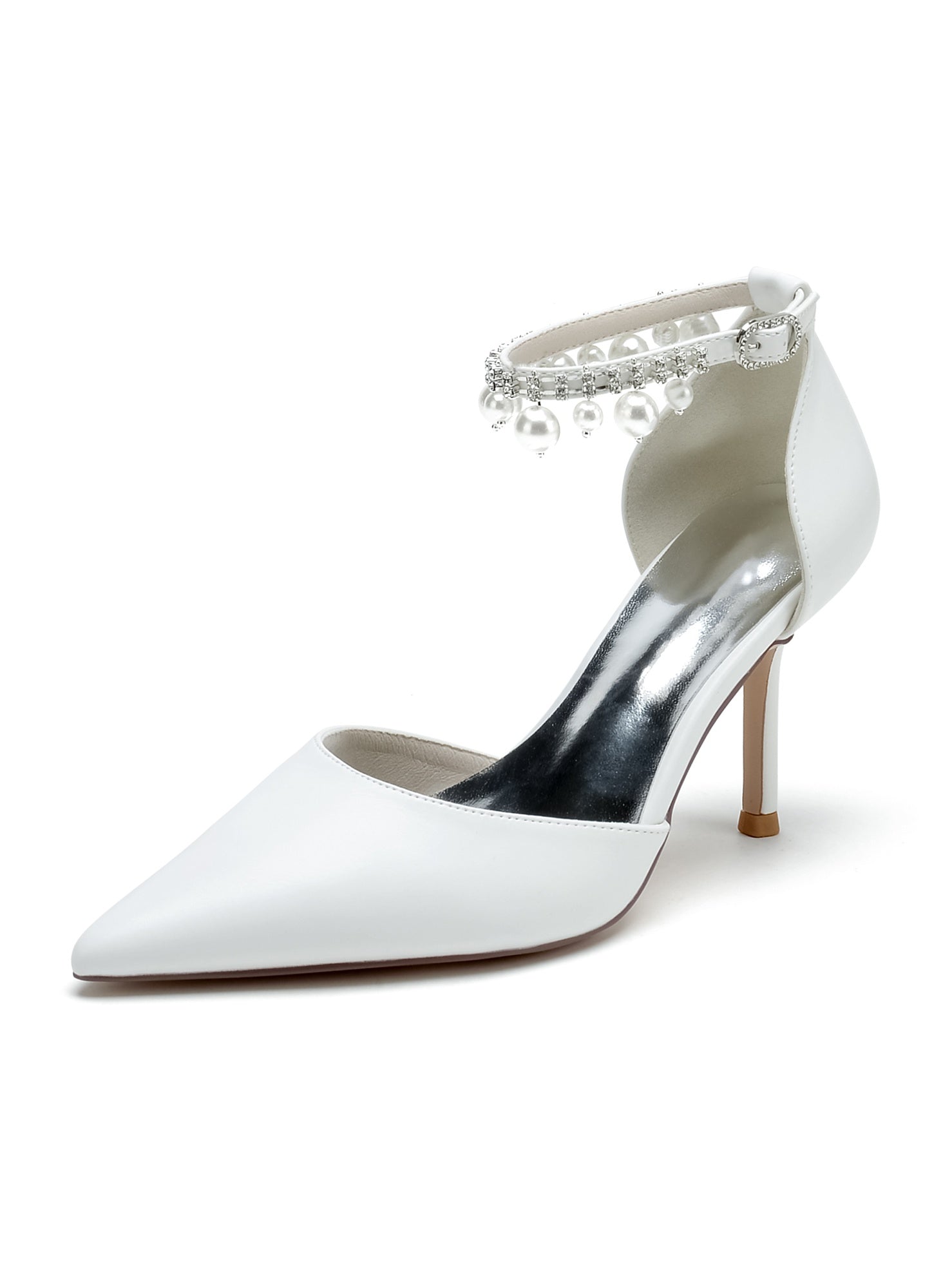 Bridesmaid's Rhinestone High Heel Pointed Toe Wedding Shoes for Women