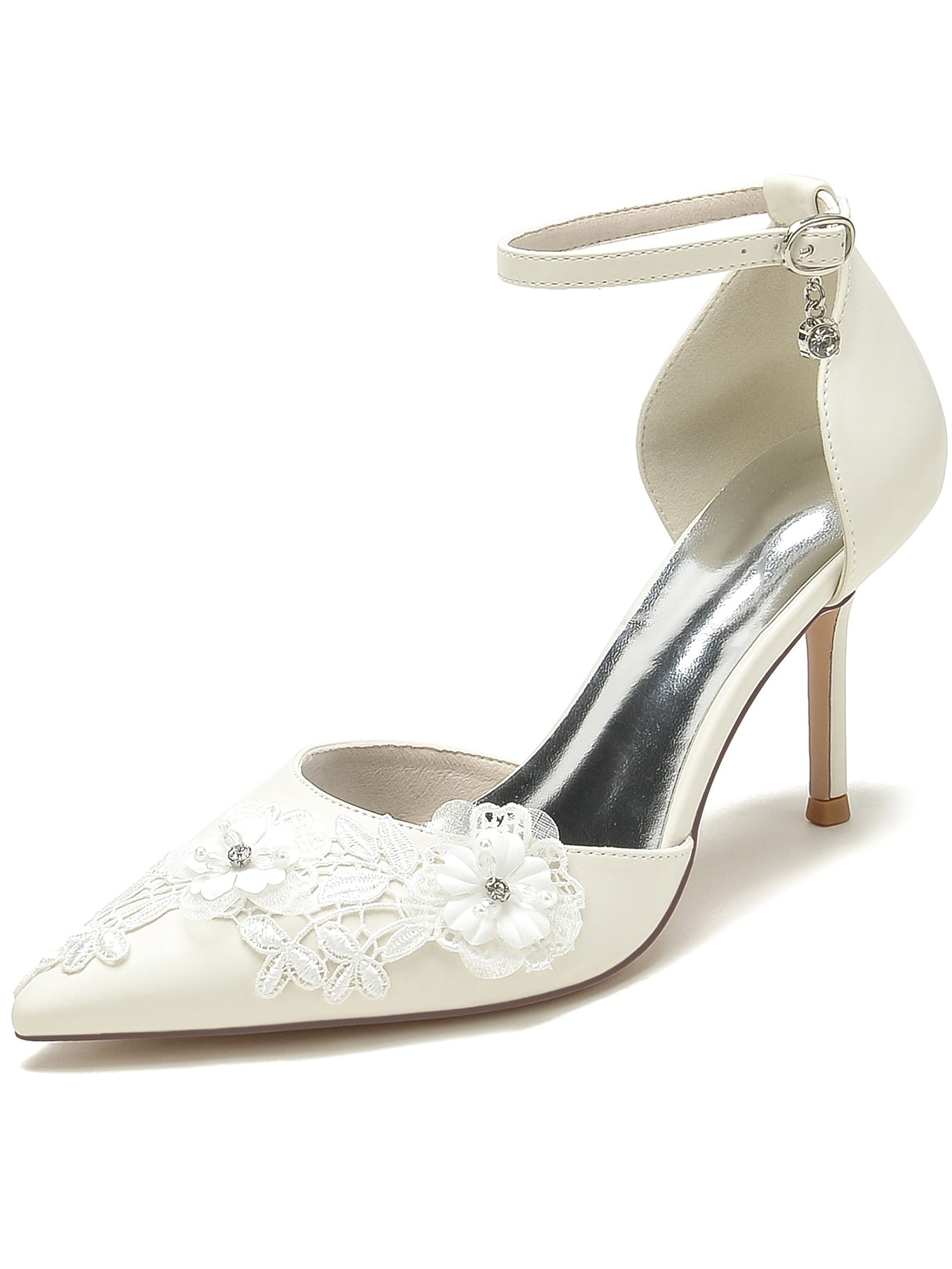Bridesmaid Shoes for Women with Applique and Pointed Stiletto Heels
