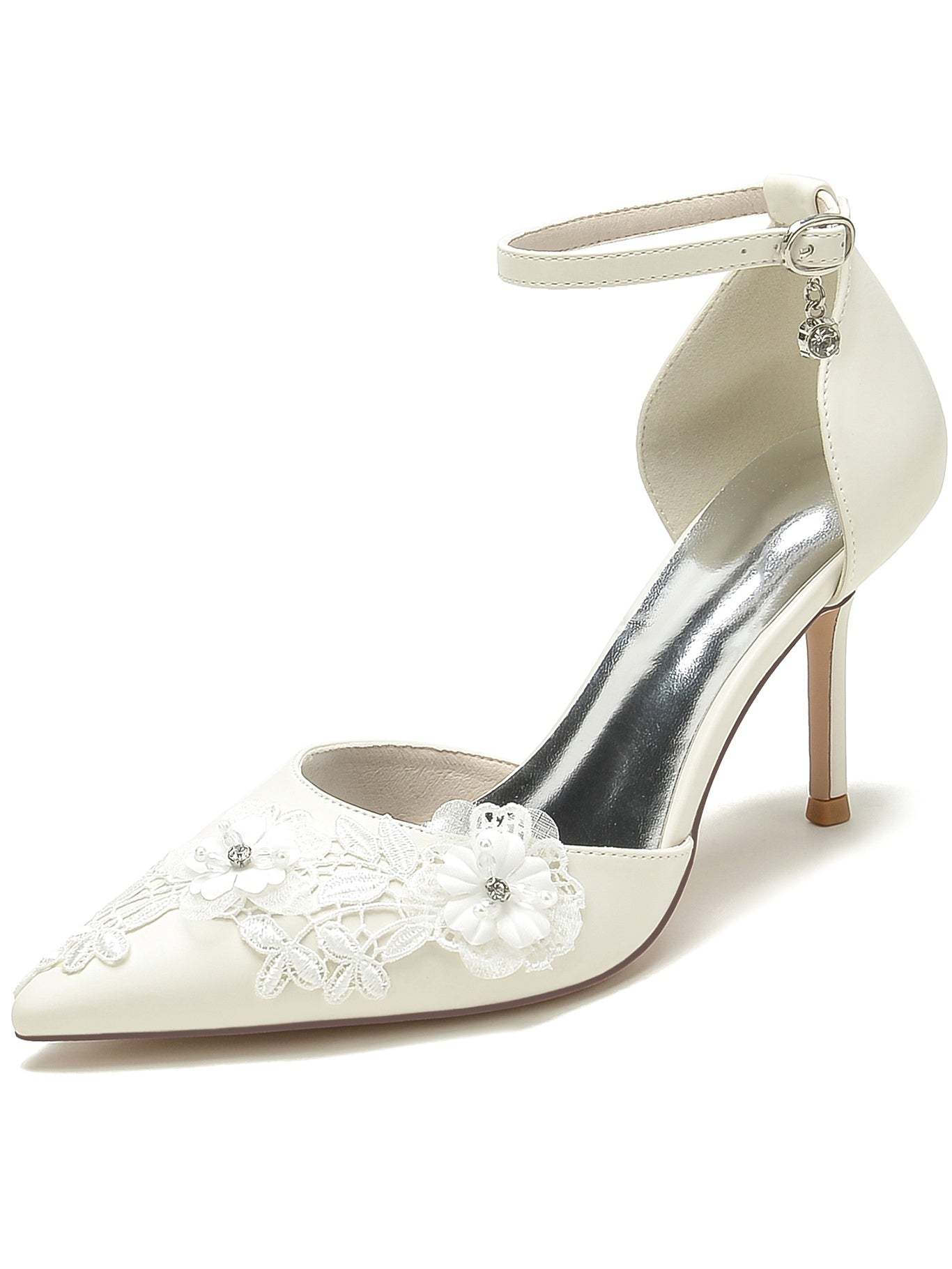 Bridesmaid Shoes for Women with Applique and Pointed Stiletto Heels