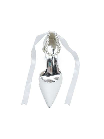 Beaded High Heel Bridesmaid Shoes with Pointed Toe for Women