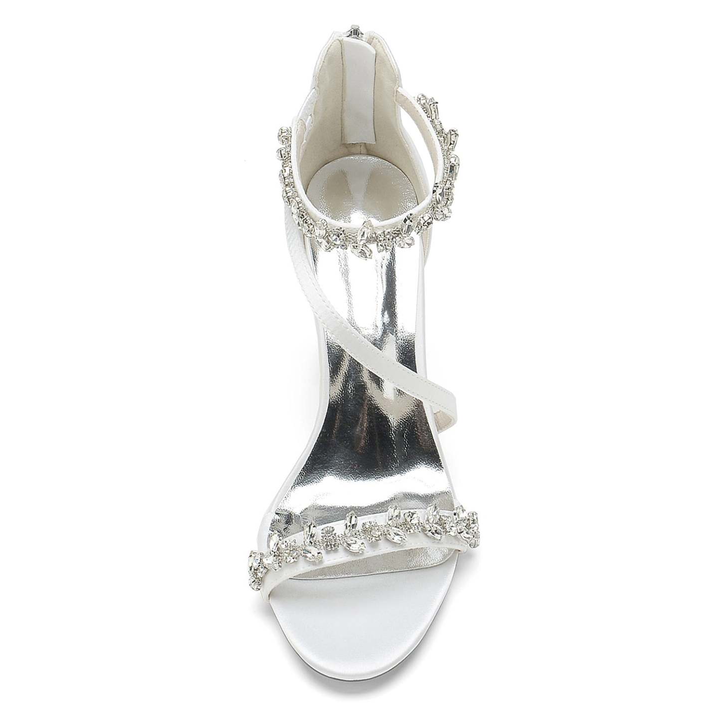Bridal Shoes for Women with Black Peep Toe and Chunky Heel Featuring Rhinestone Buckle