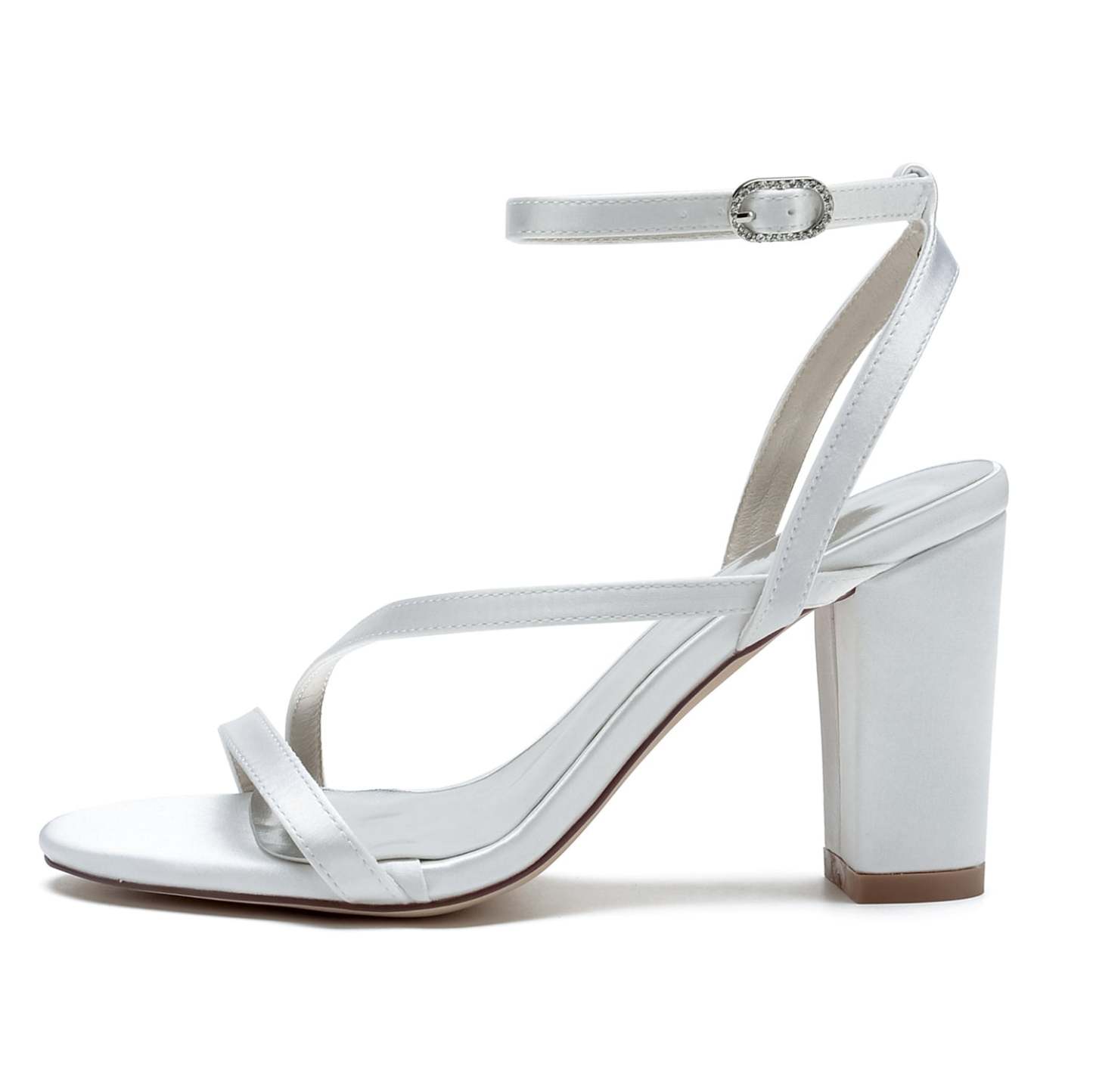 Strappy Open-Toe Bridal Shoes with Block Heel for Women