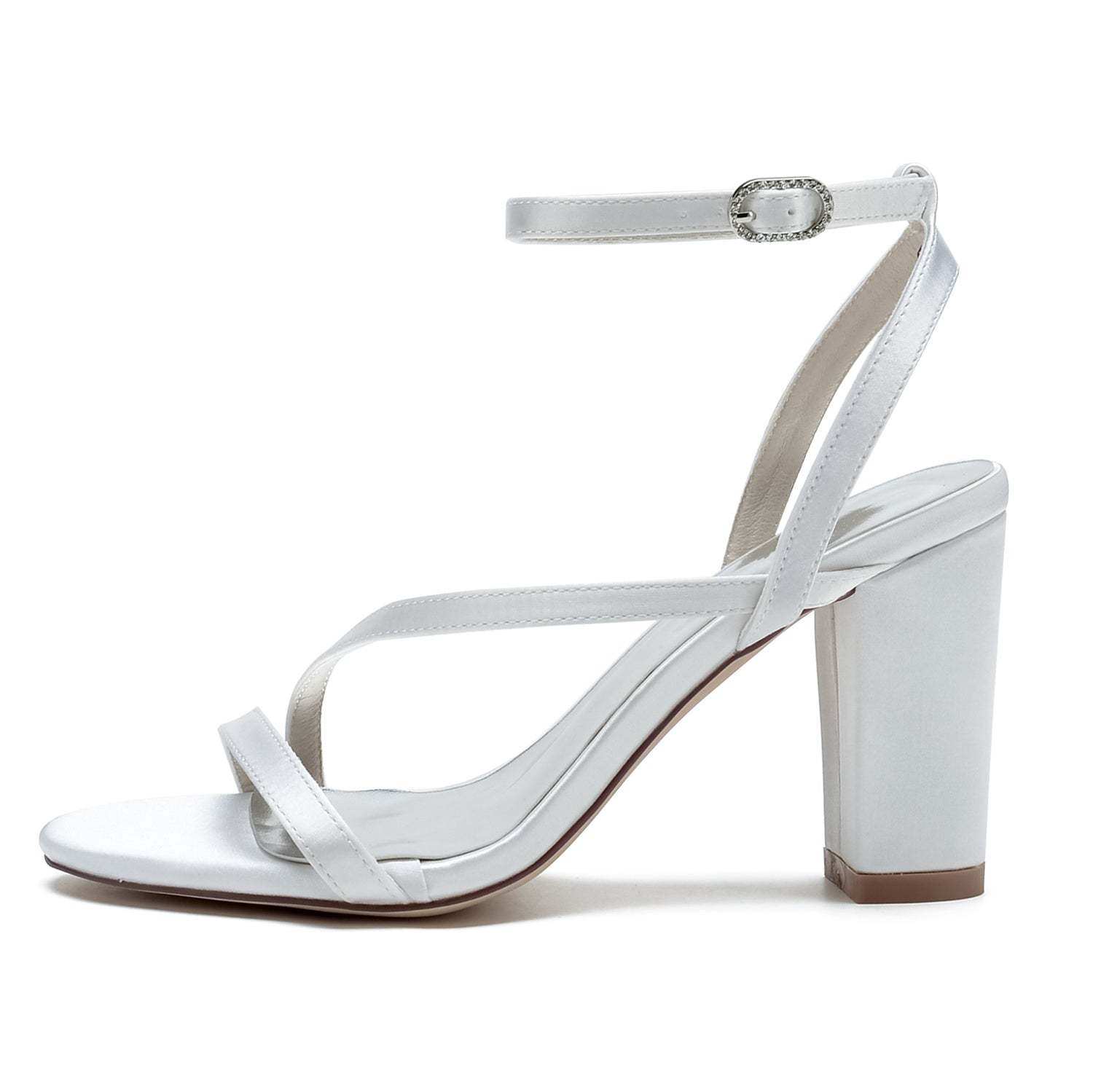 Strappy Open-Toe Bridal Shoes with Block Heel for Women