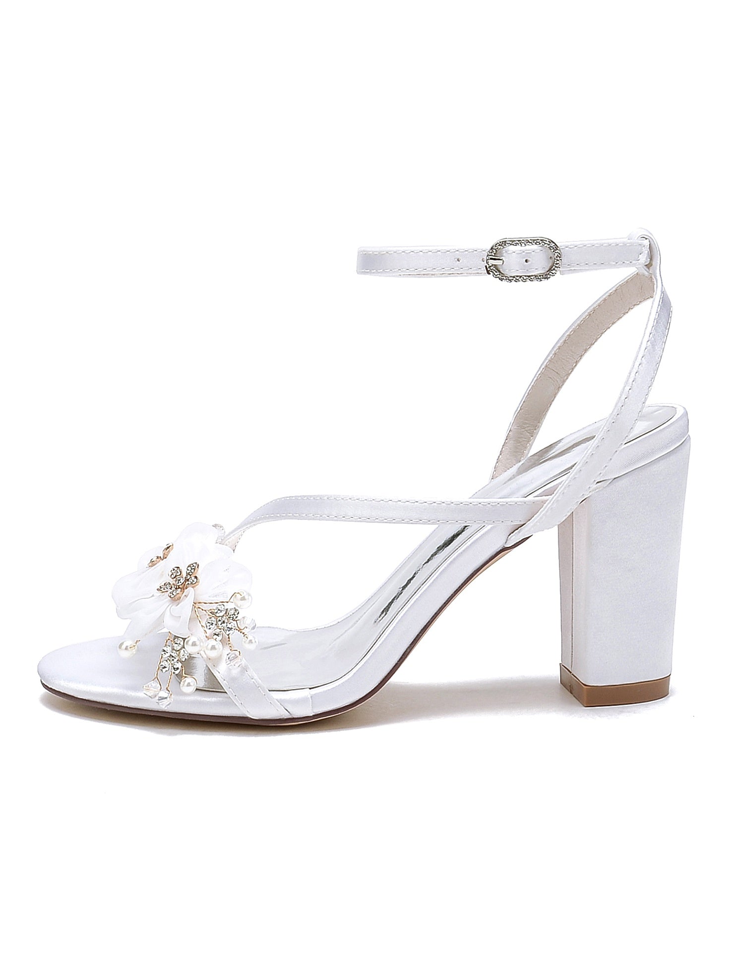 Bridesmaid Shoes for Women with Rhinestones and Open Toe in High Heel