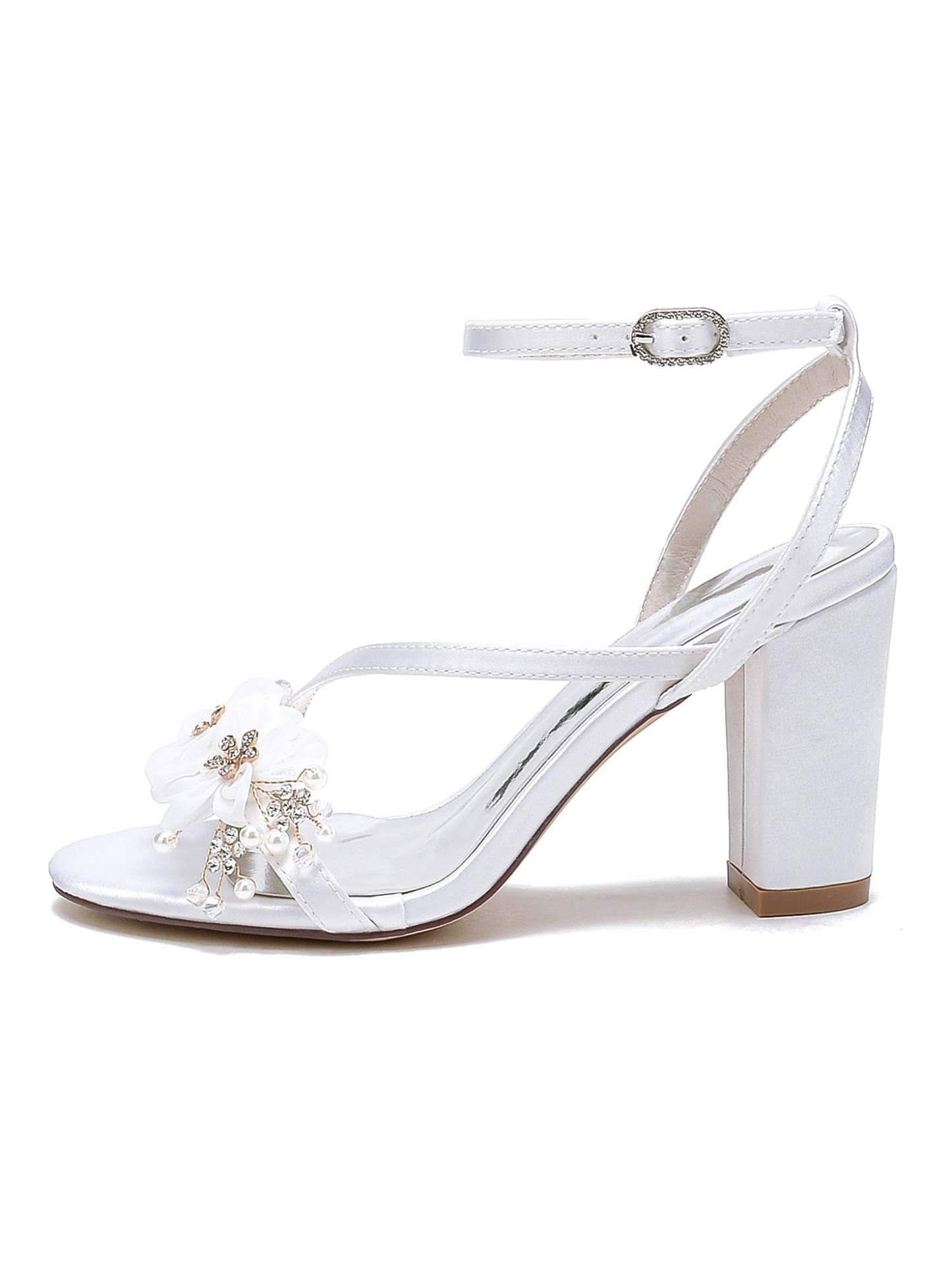 Bridesmaid Shoes for Women with Rhinestones and Open Toe in High Heel