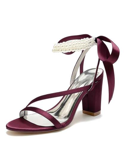 Beaded High Heel Bridesmaid Shoes for Women's Weddings