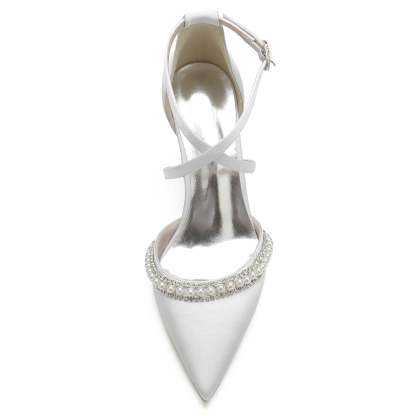 Bridal Shoes for Women with Chunky Straps and Pearl Details