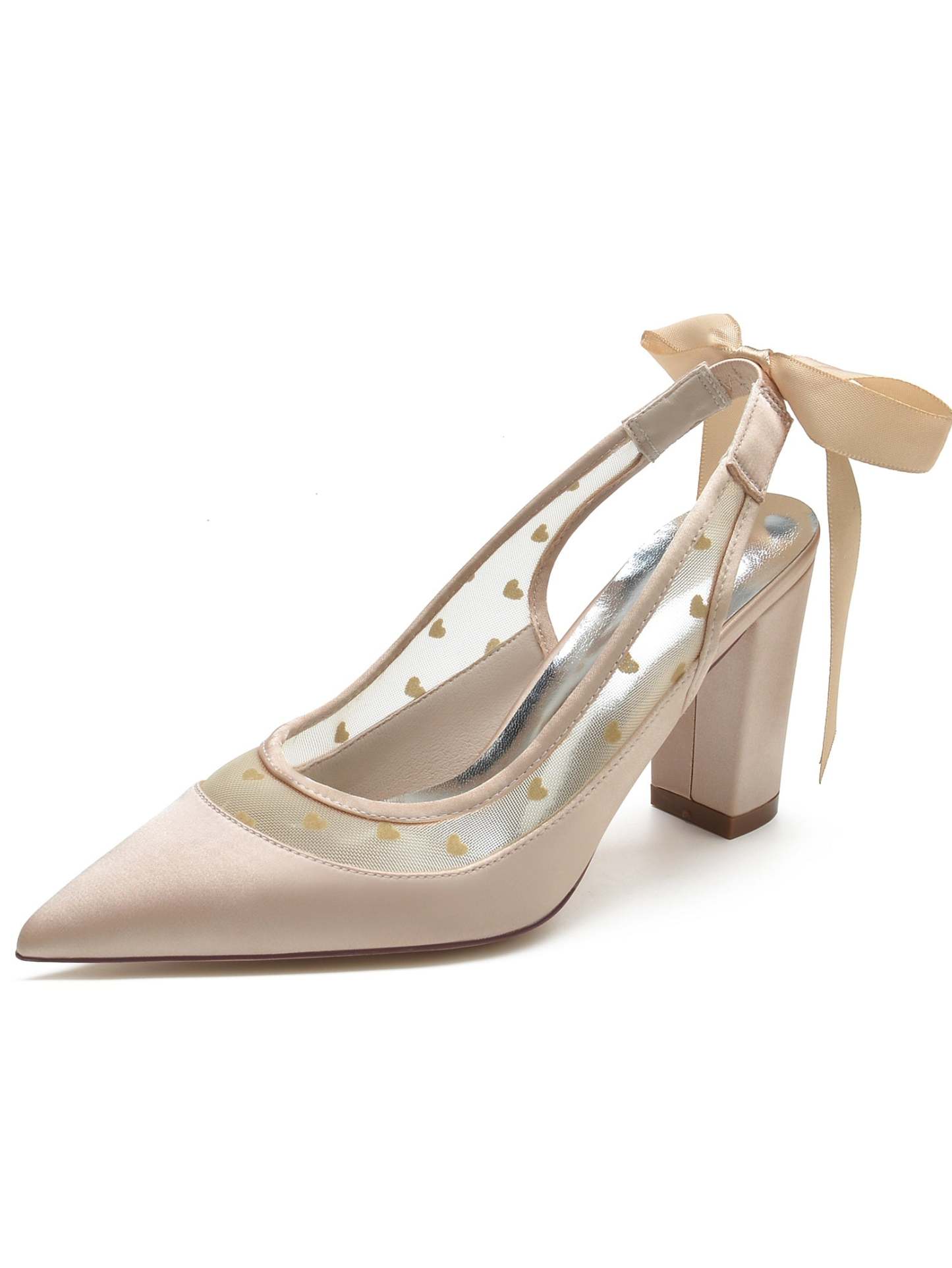 Bridesmaid Shoes for Women with Lace and Pointed Toe in High Heel
