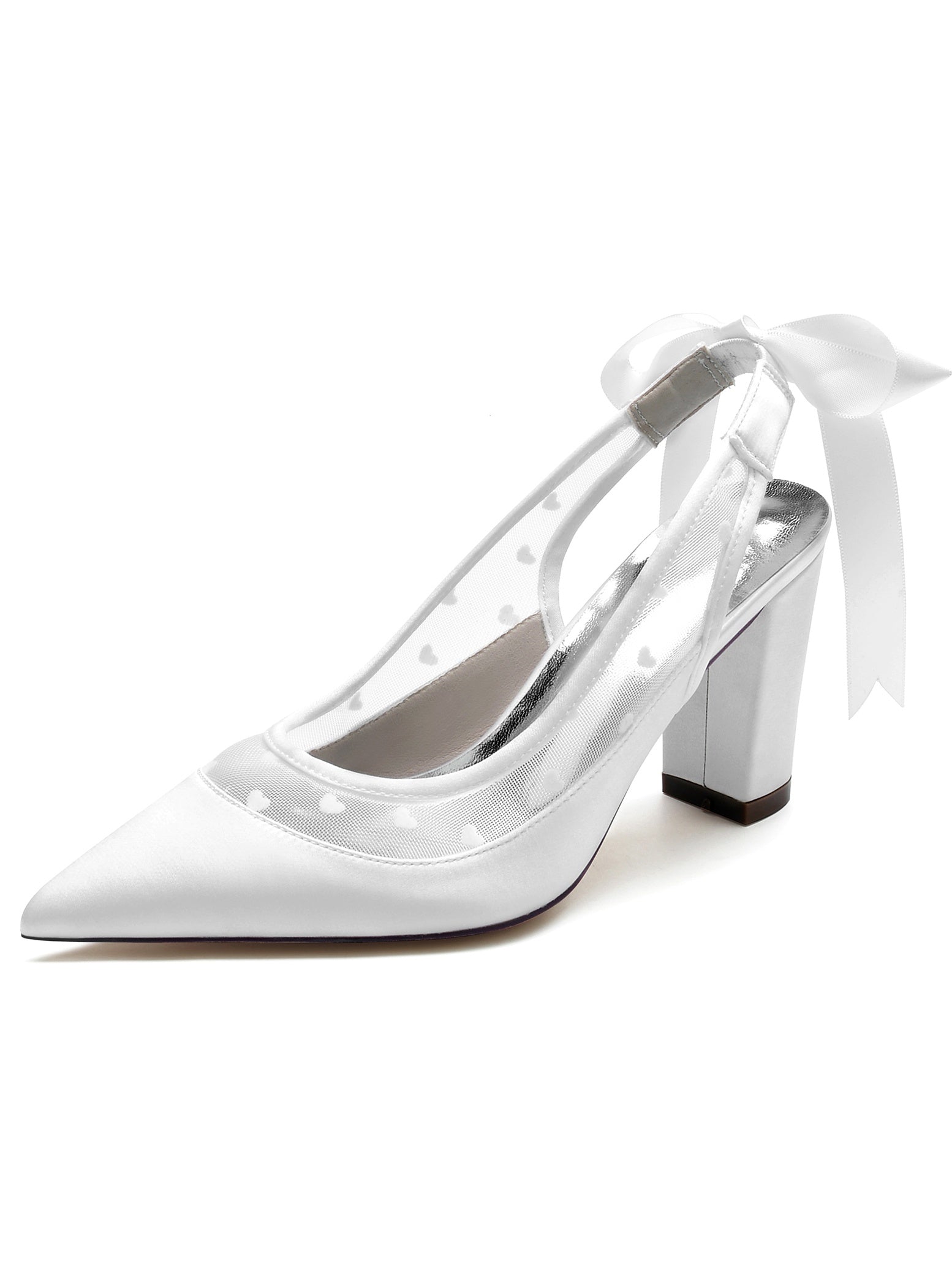 Bridesmaid Shoes for Women with Lace and Pointed Toe in High Heel