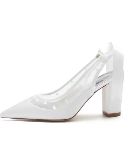 Bridesmaid Shoes for Women with Lace and Pointed Toe in High Heel