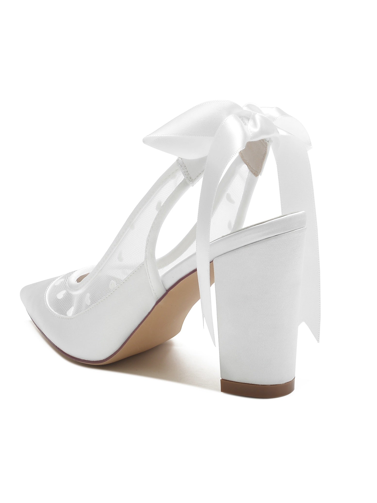 Bridesmaid Shoes for Women with Lace and Pointed Toe in High Heel