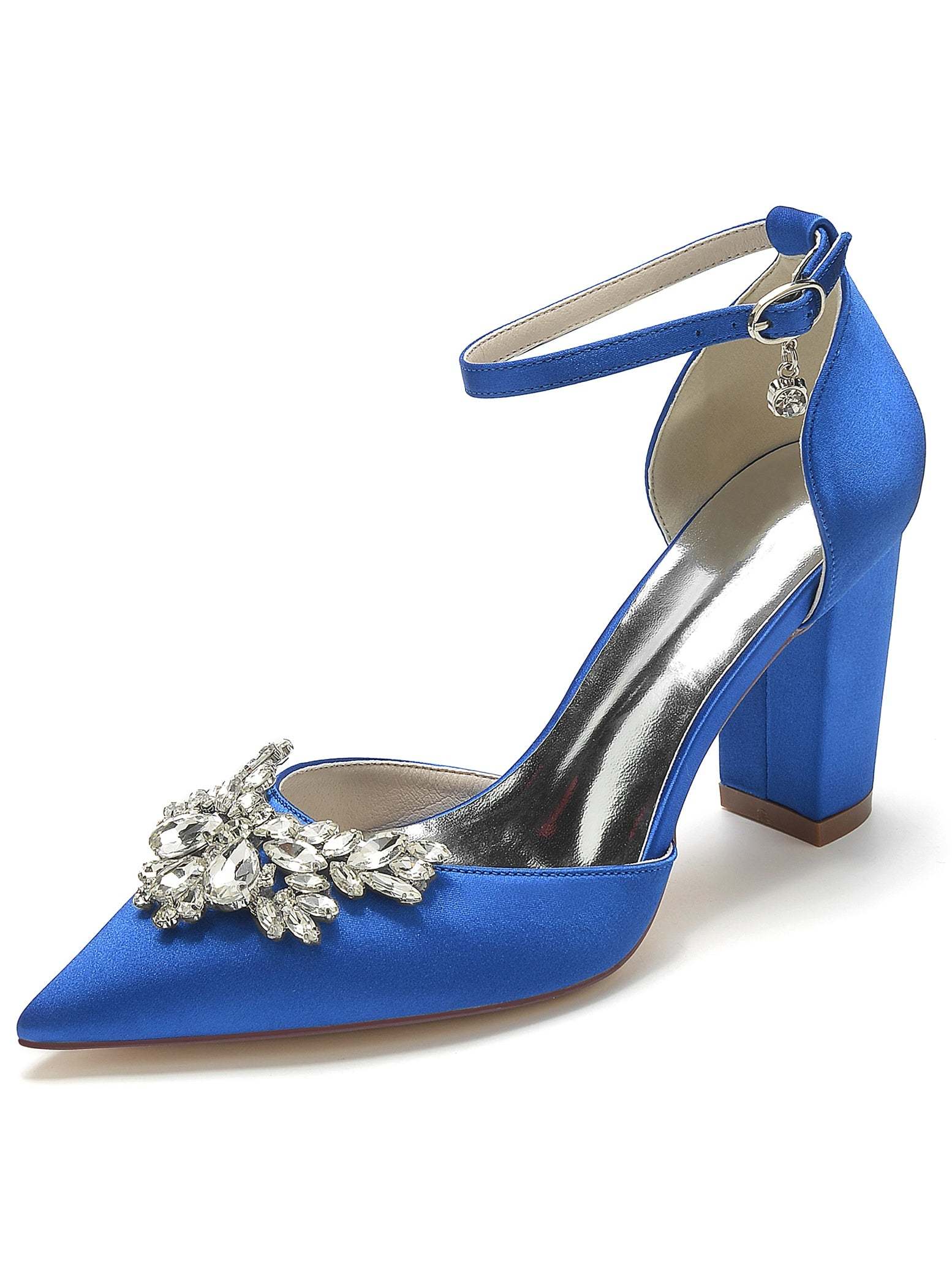 Bridesmaid's Rhinestone High Heel Wedding Shoes with Pointed Toe for Women