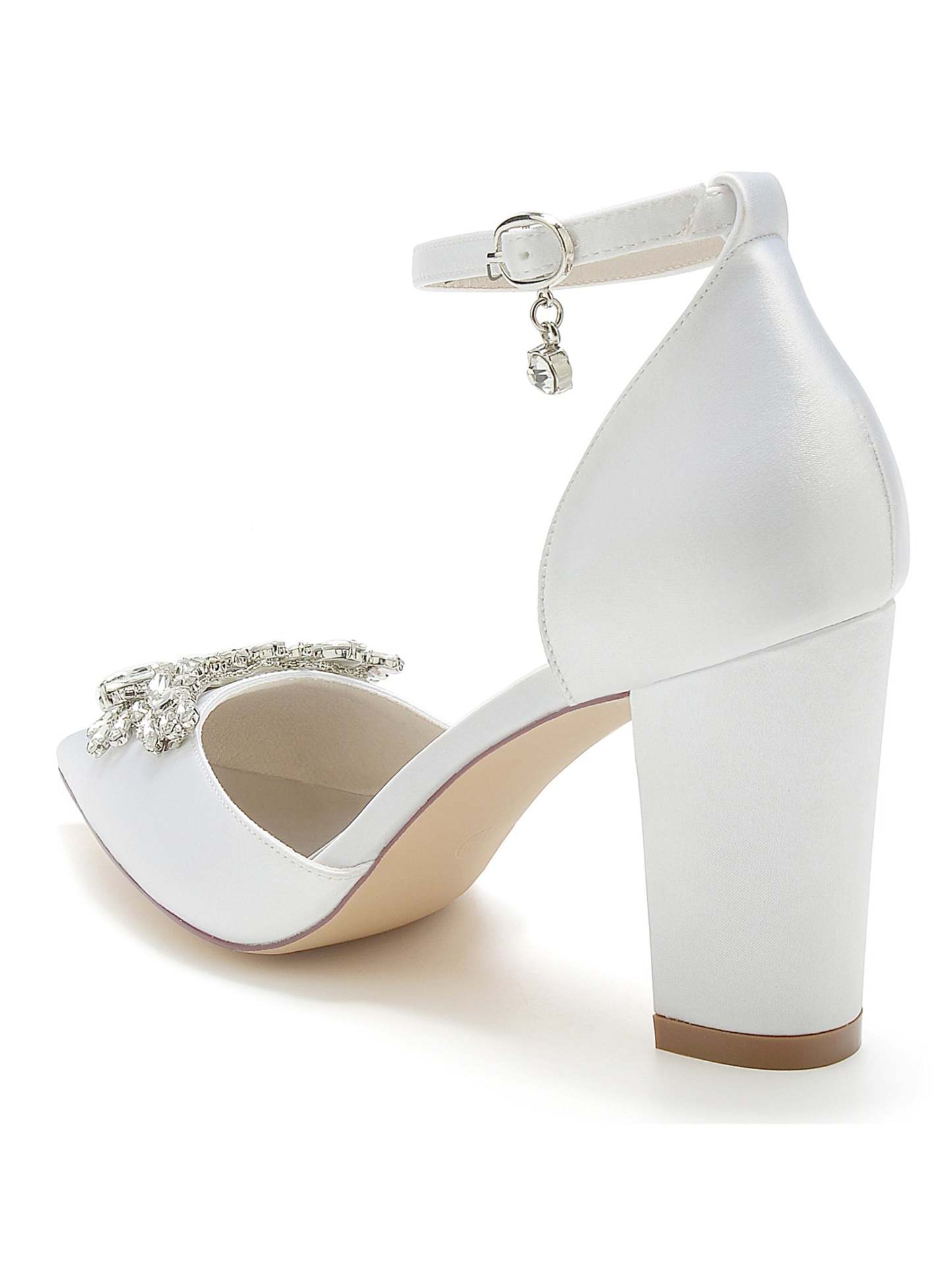 Bridesmaid's Rhinestone High Heel Wedding Shoes with Pointed Toe for Women