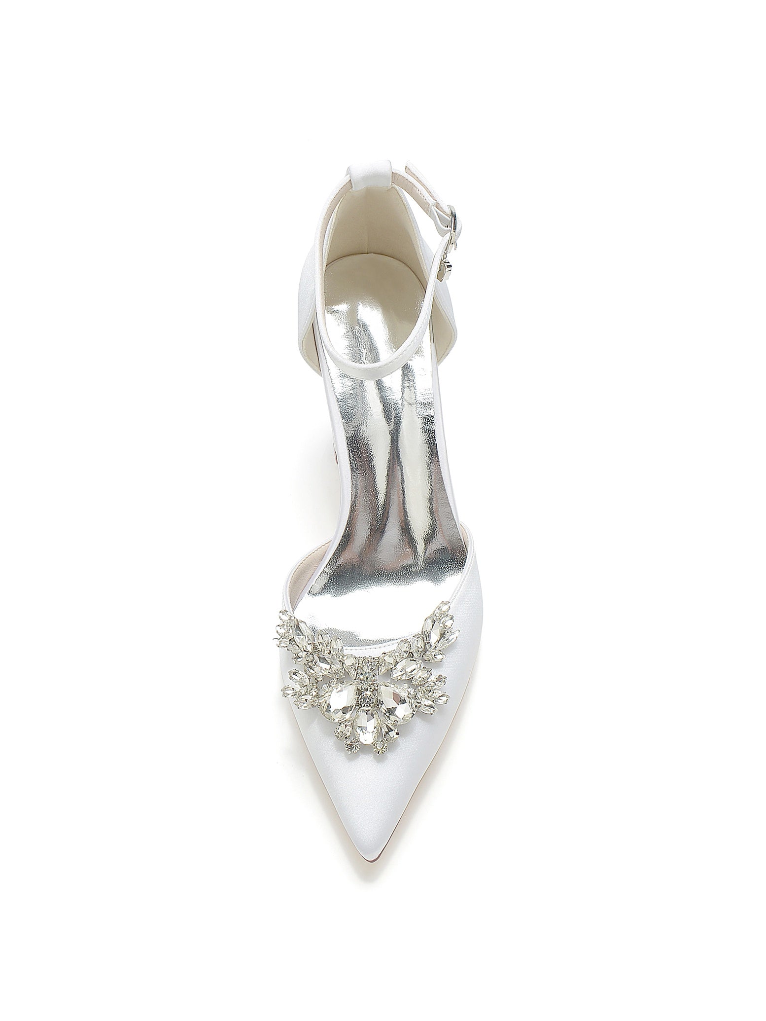 Bridesmaid's Rhinestone High Heel Wedding Shoes with Pointed Toe for Women