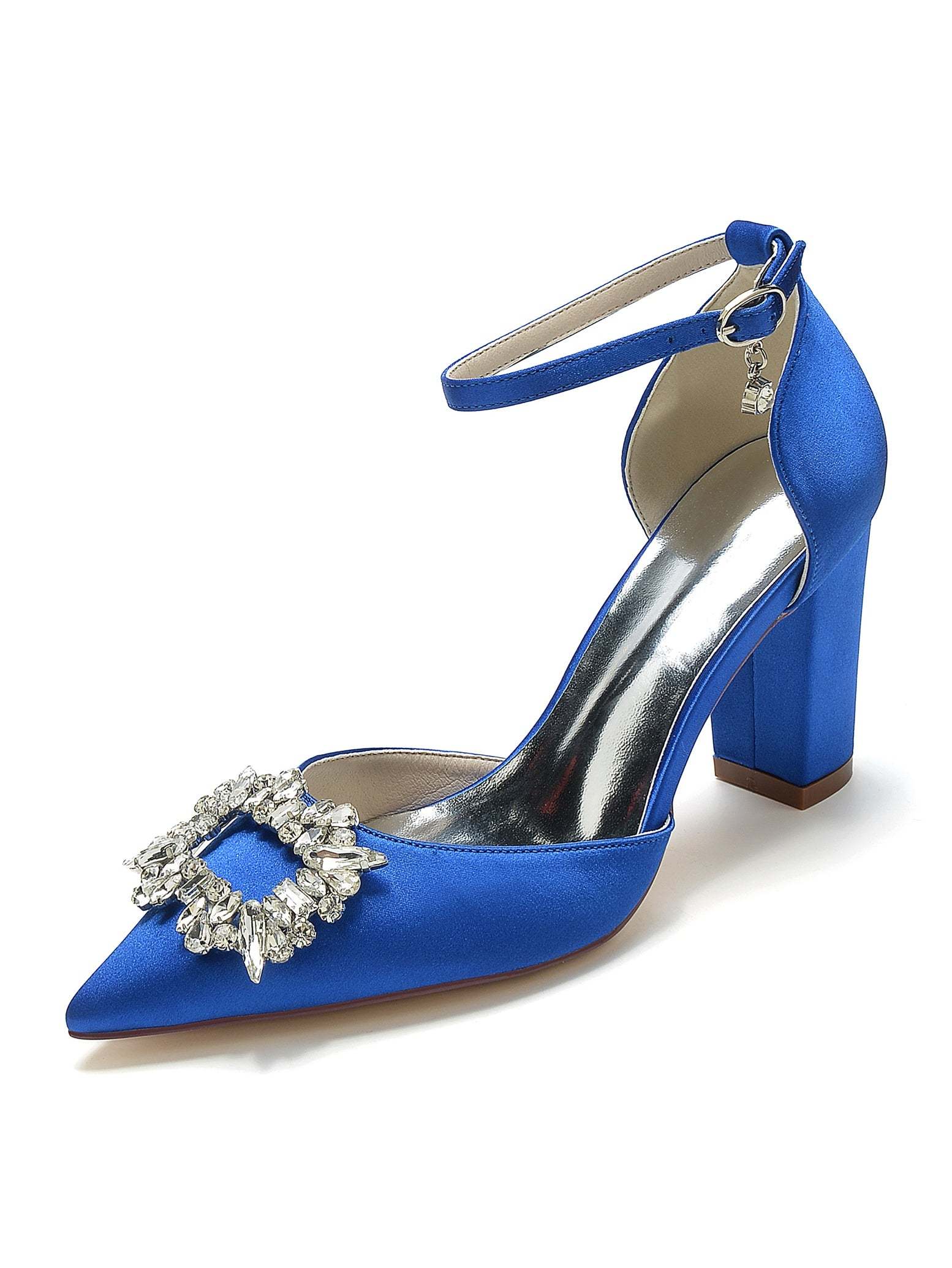 Bridesmaid High Heel Shoes for Women with Rhinestone Accents and Pointed Toes