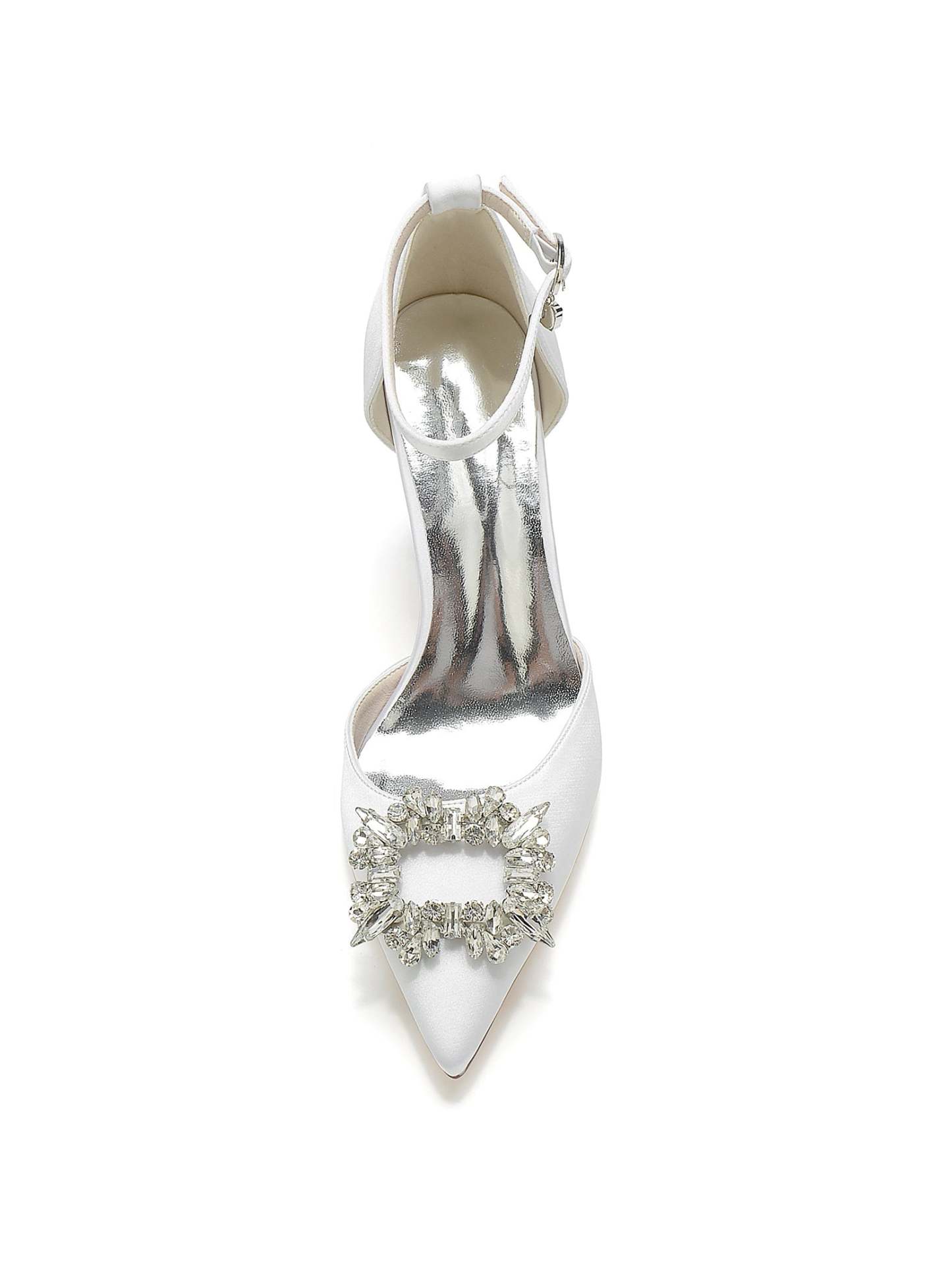 Bridesmaid High Heel Shoes for Women with Rhinestone Accents and Pointed Toes