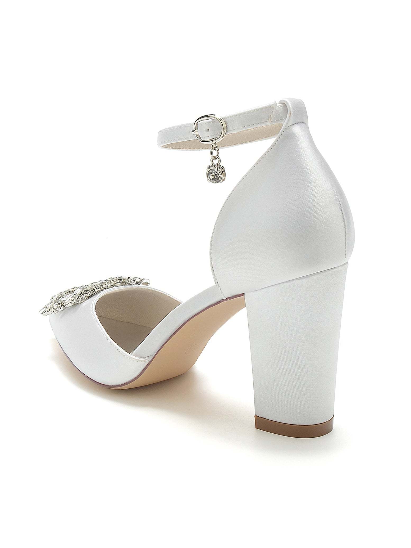 Bridesmaid High Heel Shoes for Women with Rhinestone Accents and Pointed Toes