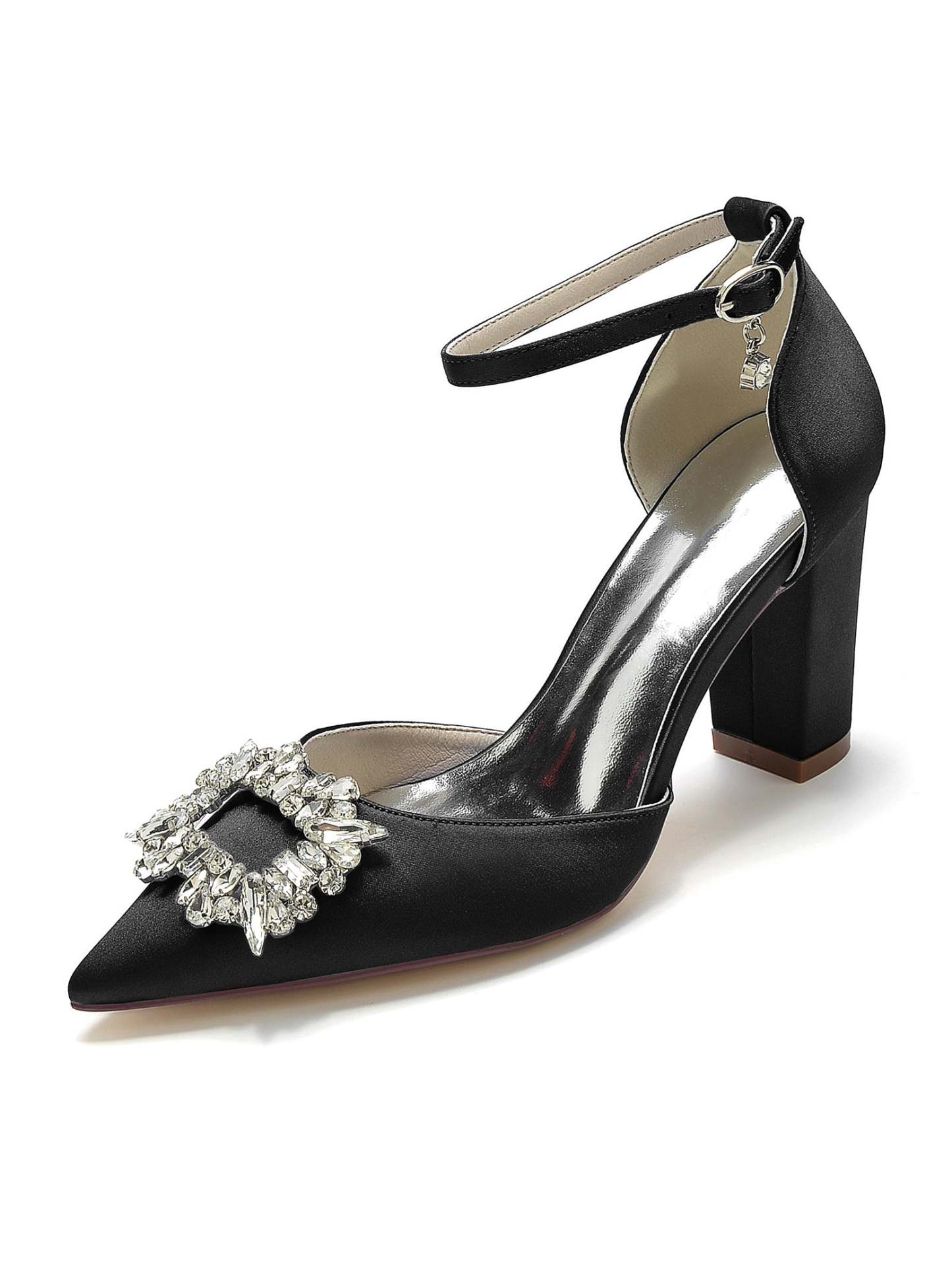 Bridesmaid High Heel Shoes for Women with Rhinestone Accents and Pointed Toes